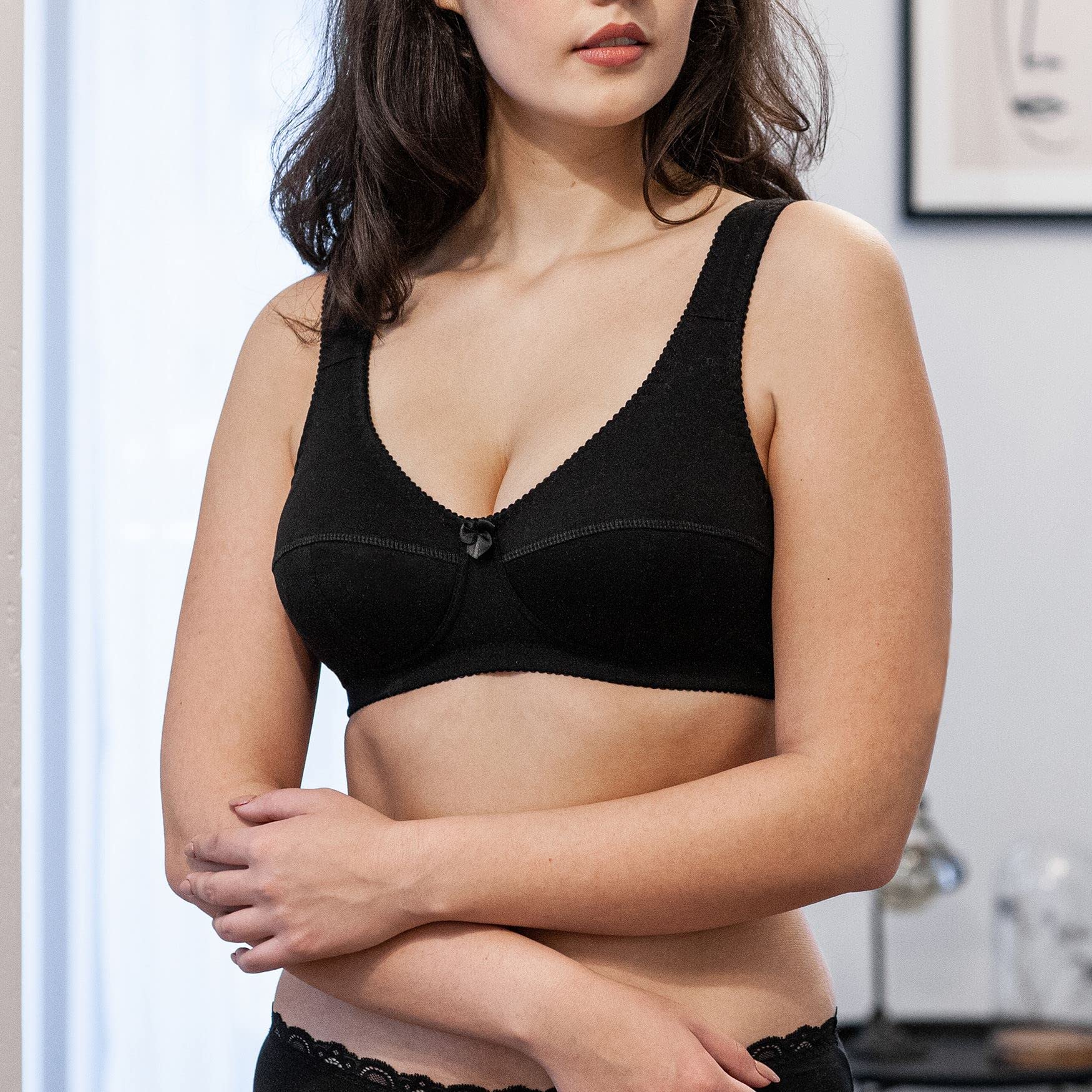 Frugue Cotton Wireless Comfort Sleep Plus Size Bra - Soft Support for Relaxing at Home, Lounging & Nighttime Comfort