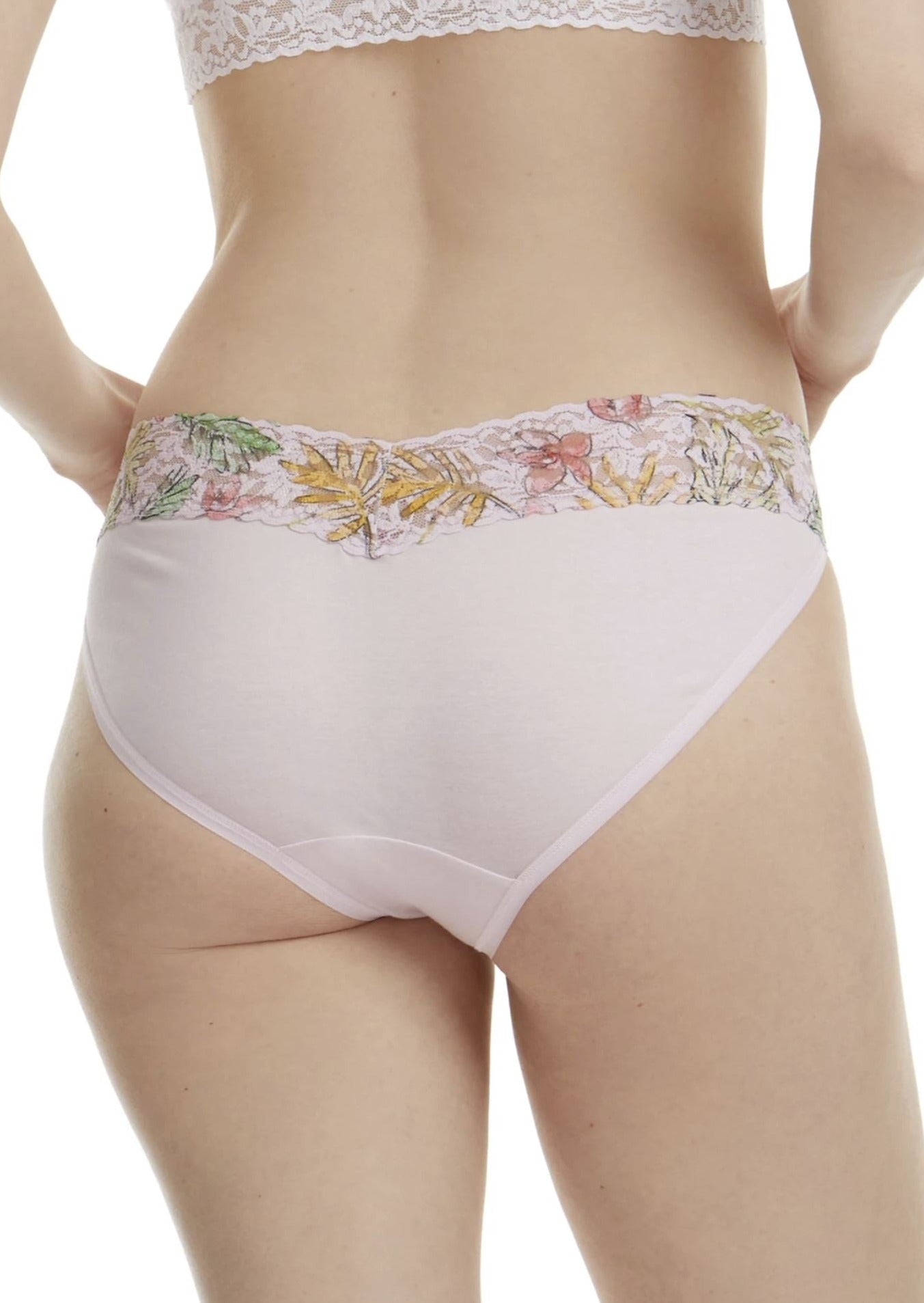Sexy Neon Lights Cotton V-Kini Panty with Lace Trim - Women's Comfortable Underwear for Beach, Pool & Summer Vacations - Final Sale Clearance