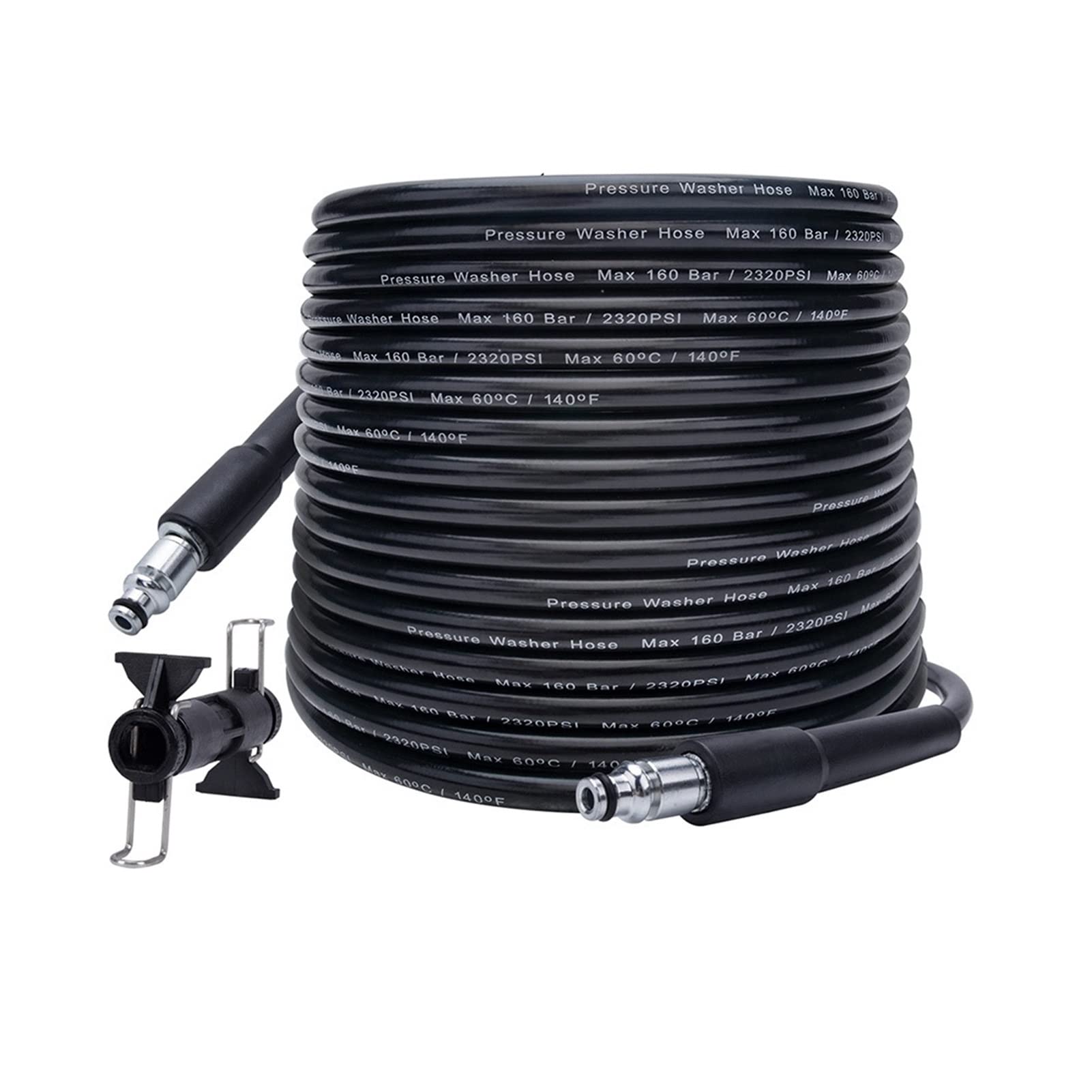 ZUUSIRP 6-15m High Pressure Sewer Drain Cleaning Hose - Heavy Duty Water Hose Pipe for Pressure Washers (Black & Decker Compatible, 15m) - Perfect for Home Drain Cleaning, Car Washing & Outdoor Cleaning Tasks