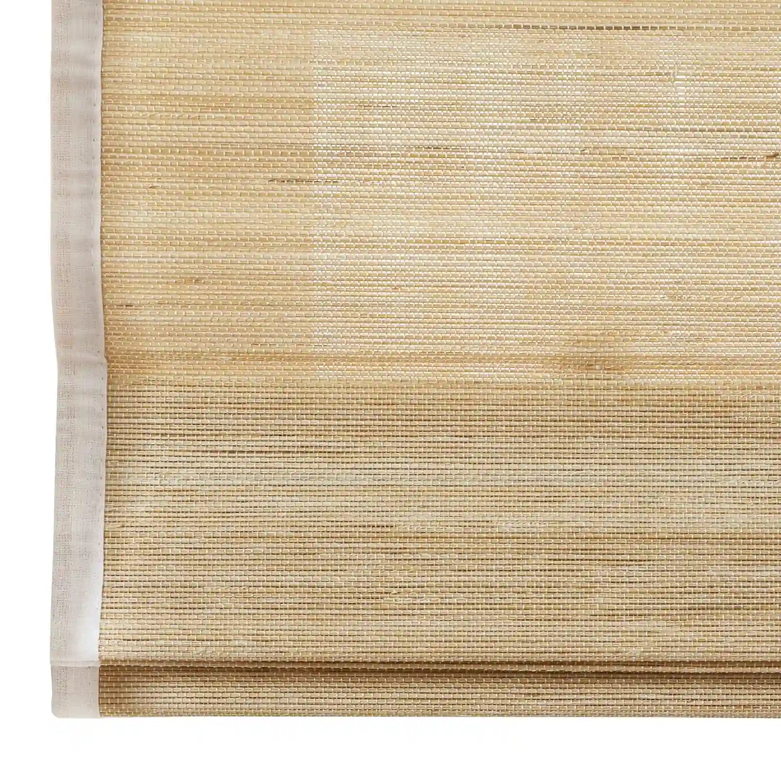 Sybil Bamboo Roman Shade in Beige - Natural Eco-Friendly Window Treatment for Living Room & Bedroom