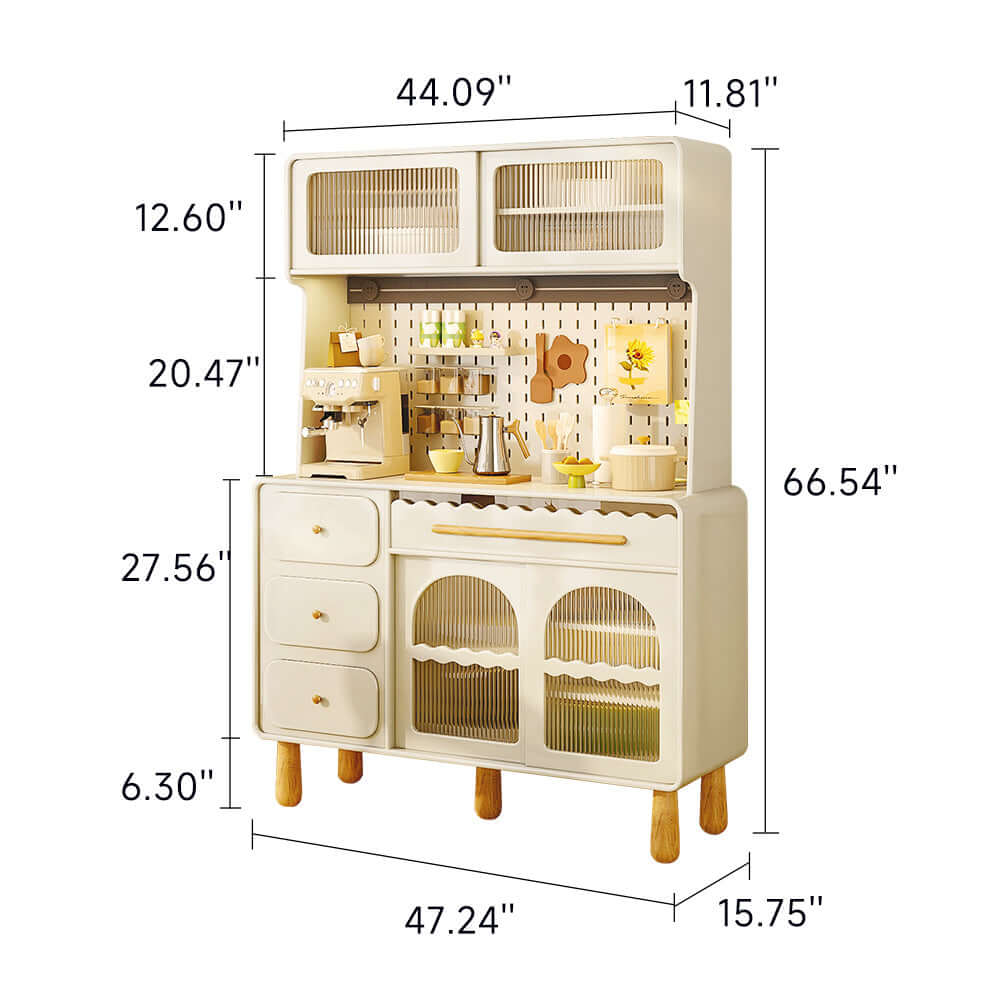 Modern Wood Sideboard with Perforated Doors - Stylish Storage Cabinet for Living Room, Dining Room & Entryway Organization
