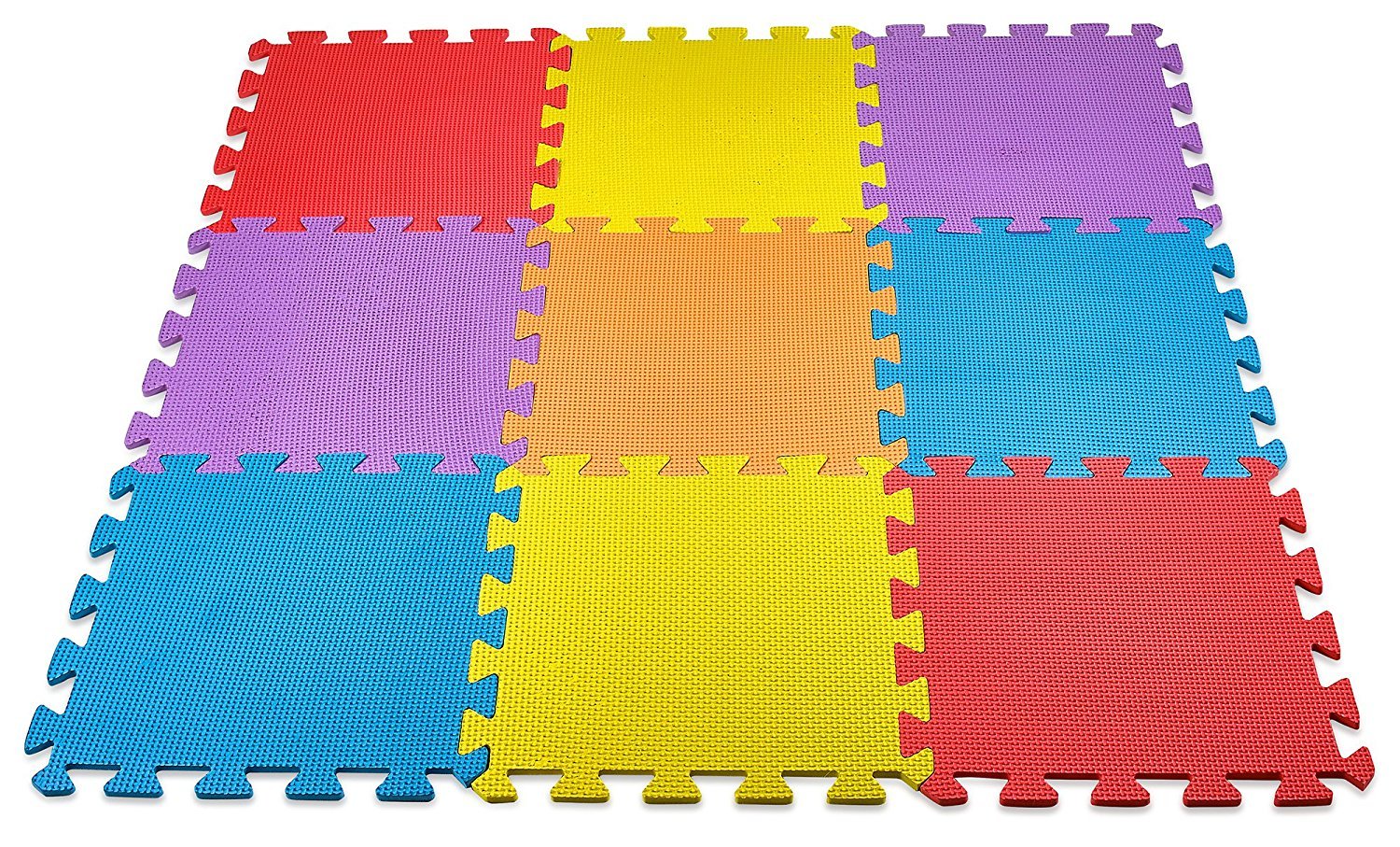 10-Piece Interlocking Floor Mats - Non-Slip Exercise & Play Mat Tiles for Kids, Home Gym, Garage Flooring - Soft Cushioned Safety Mats for Workout, Yoga, Playroom & Garage Protection (10 Sq Ft)