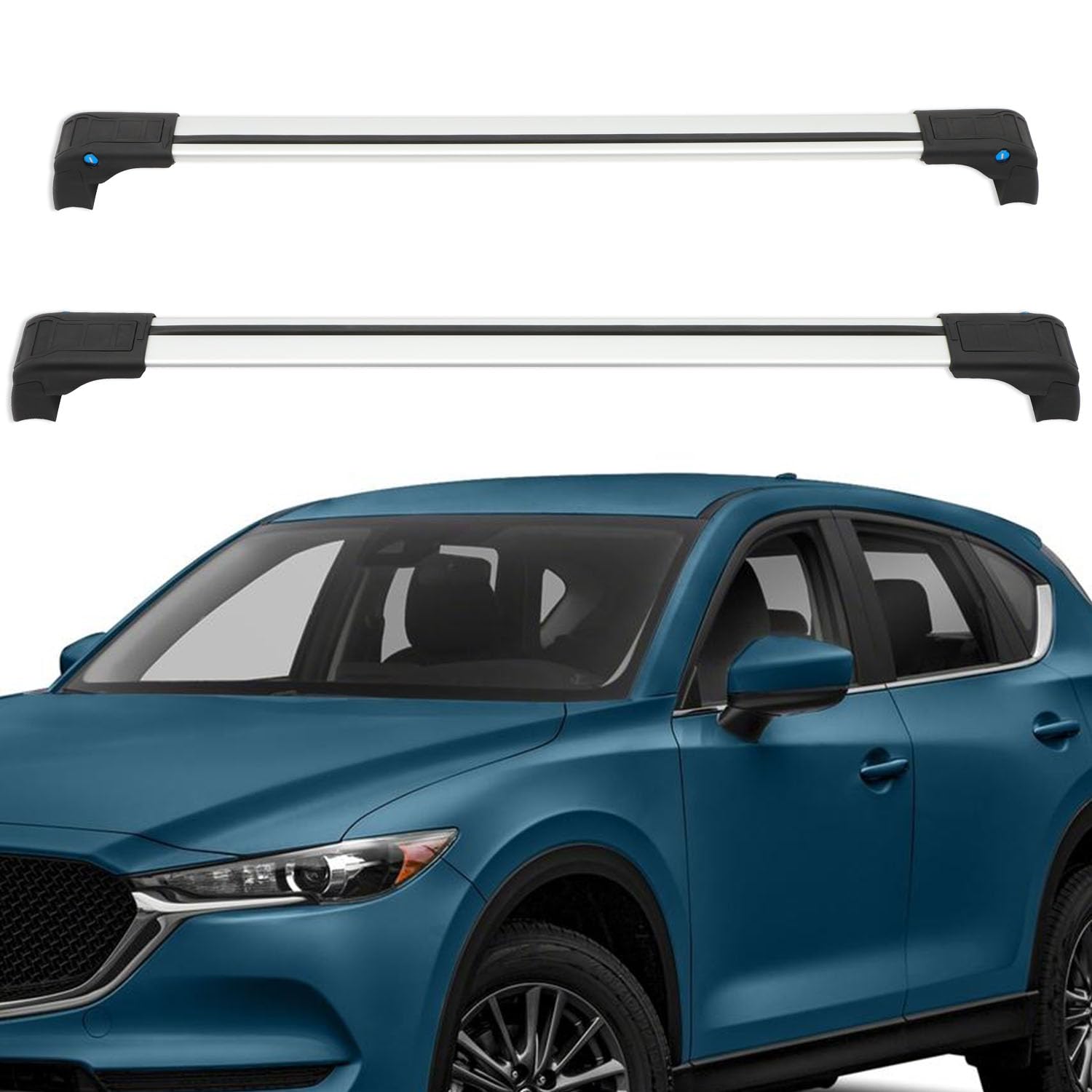 OCPTY Universal Roof Rack Cross Bars for Mazda CX-5 2013-2017 | Heavy Duty Aluminum Cargo Carrier for Camping, Fishing, Biking & Outdoor Adventures | Perfect for Road Trips & Active Lifestyles