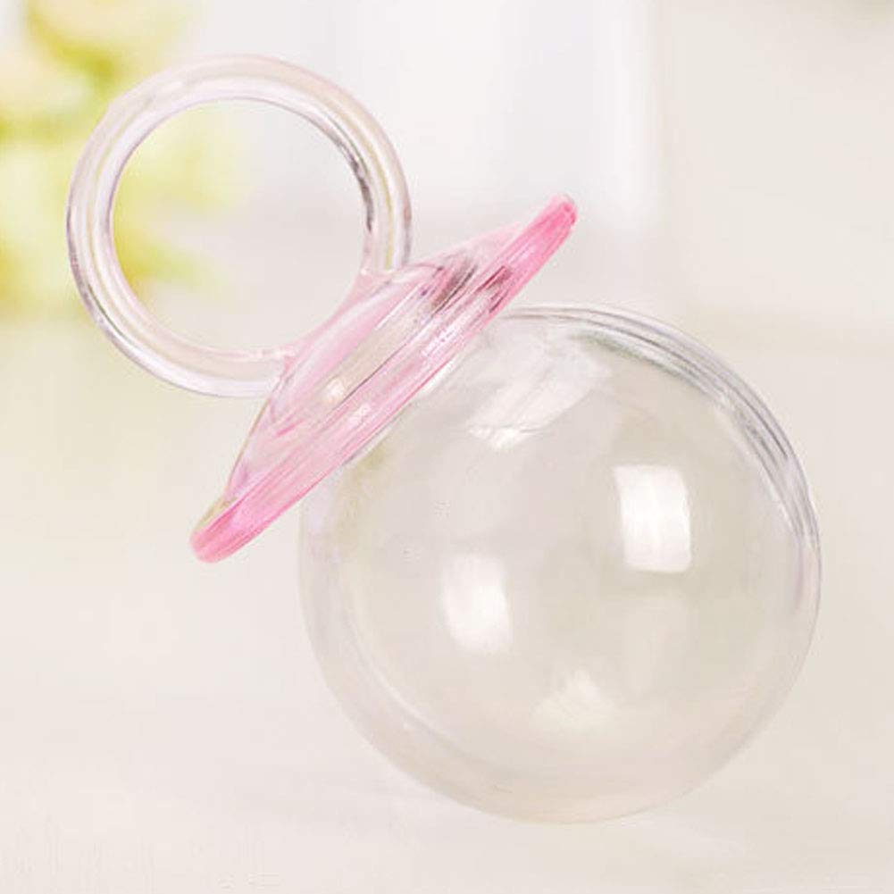 12pcs Pink Plastic Candy Bottles with Nipple Shape - Clear Candy Storage Boxes for Wedding Favors, Party Decorations & Candy Gifts - Perfect for Baby Showers, Birthday Parties & Candy Buffets