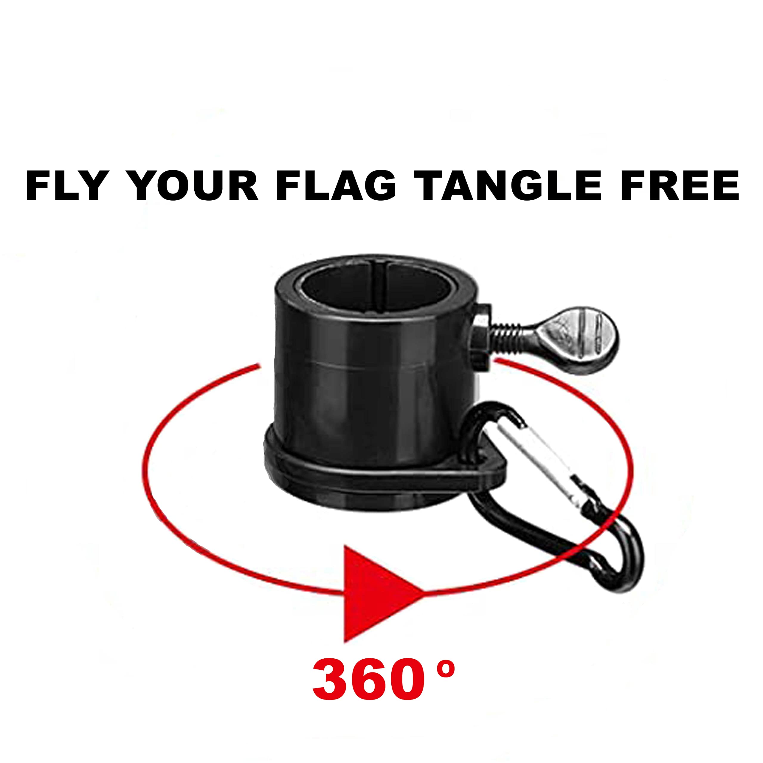Portable Flag Pole Kit - 11ft Telescoping Fiberglass Pole with 1¼