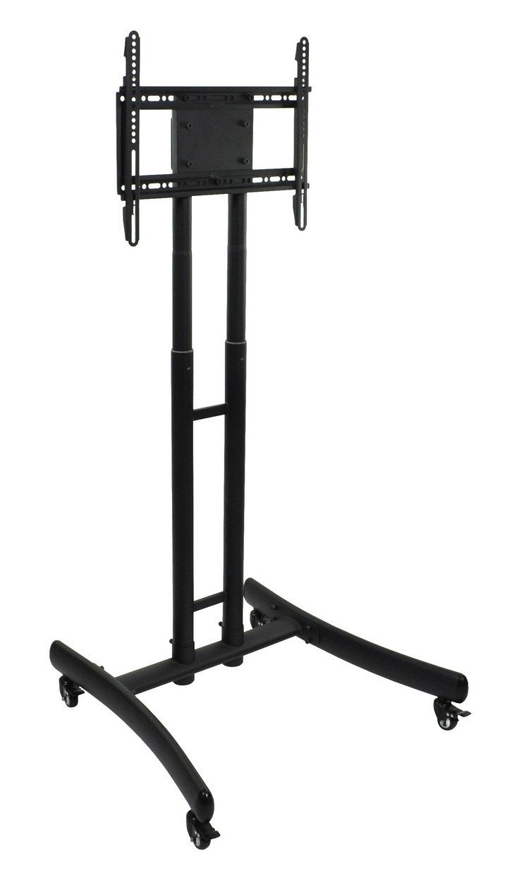 Adjustable Height Rolling TV Stand with Wheels - Sturdy Mobile TV Cart for Living Room, Bedroom, or Office - Perfect for Flat Screen TVs up to 65 Inches