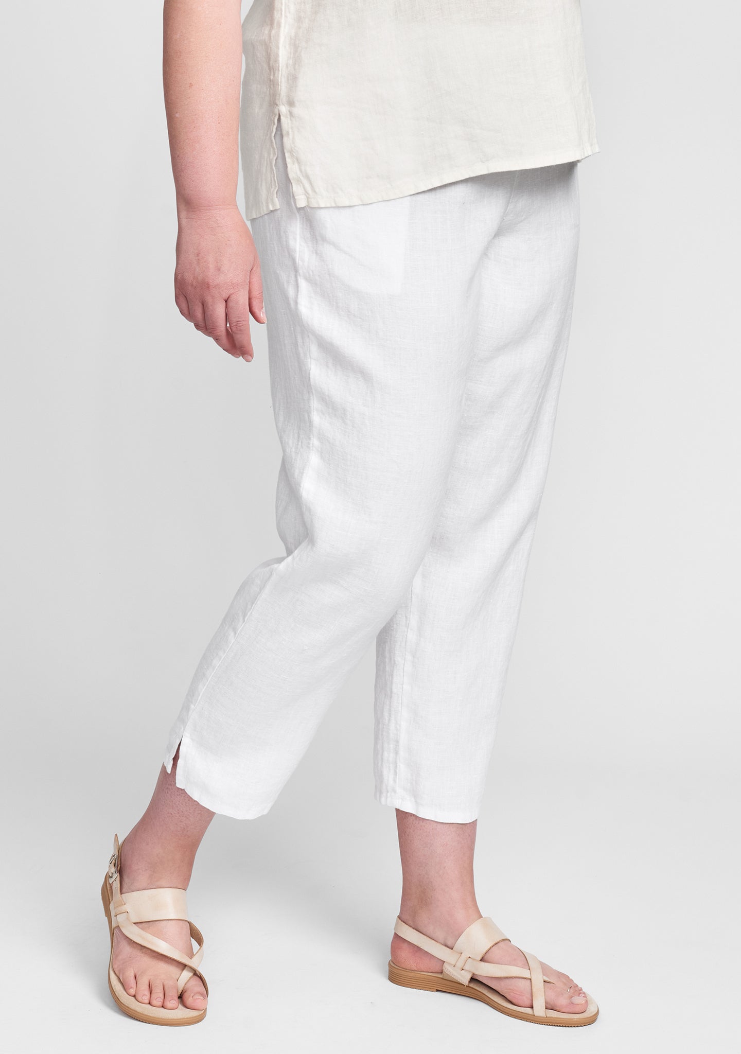Stylish Pocketed Ankle Linen Pants for Women - Breathable Summer Casual Pants - Perfect for Office, Travel & Outdoor Activities
