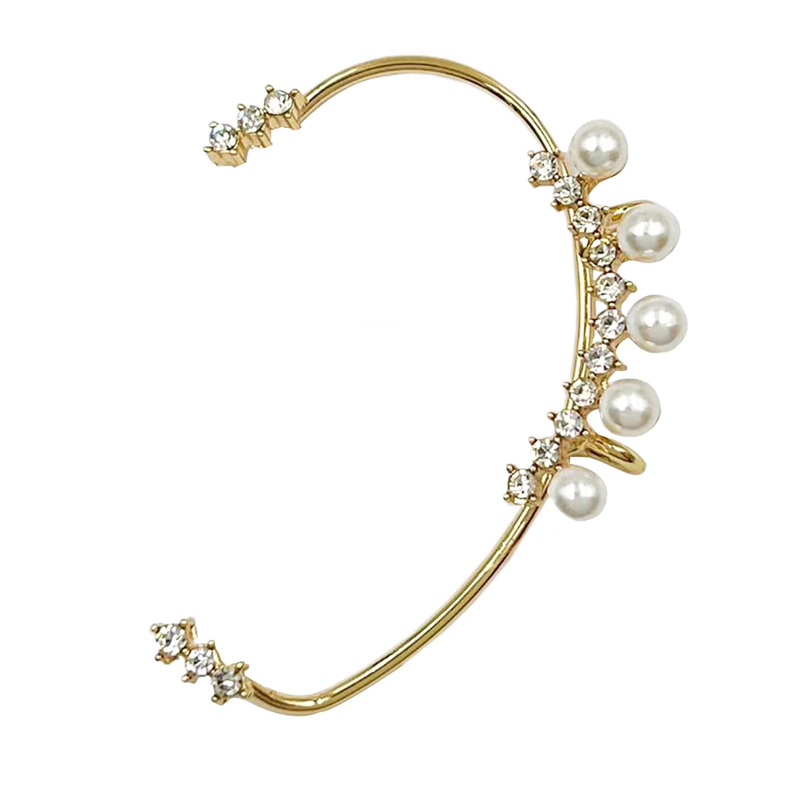 Zircon Pearl Earrings for Women - Non-Piercing Climbing Ear Sleeves with Cubic Zirconia & Crystal Pearls - Elegant Crawl Earrings for Girls | Perfect for Parties, Weddings & Everyday Wear