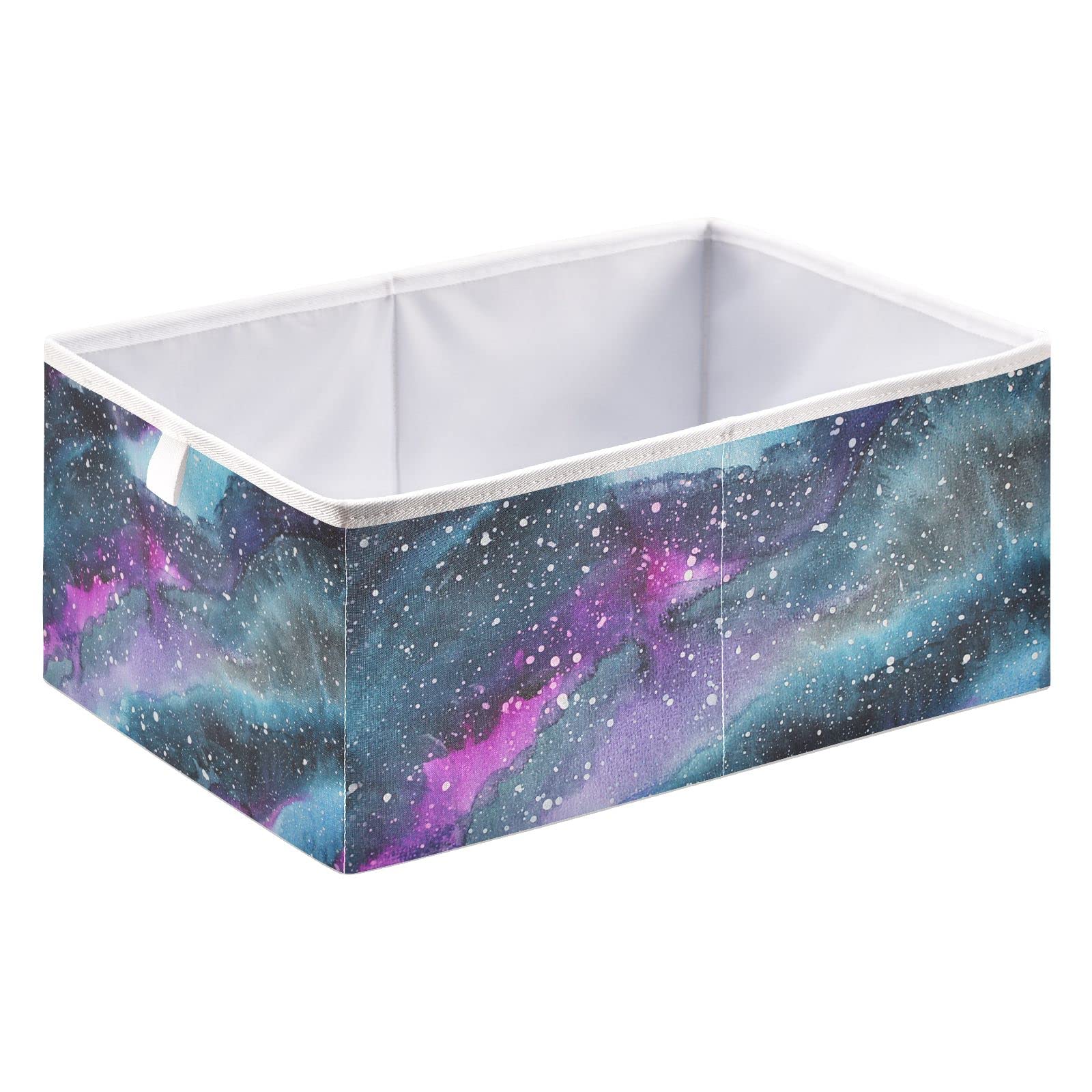 Marble Galaxy Storage Basket - Collapsible Square Storage Bin for Toys, Laundry & Home Organization | Space-Saving Home Decor for Bedroom, Nursery & Closet
