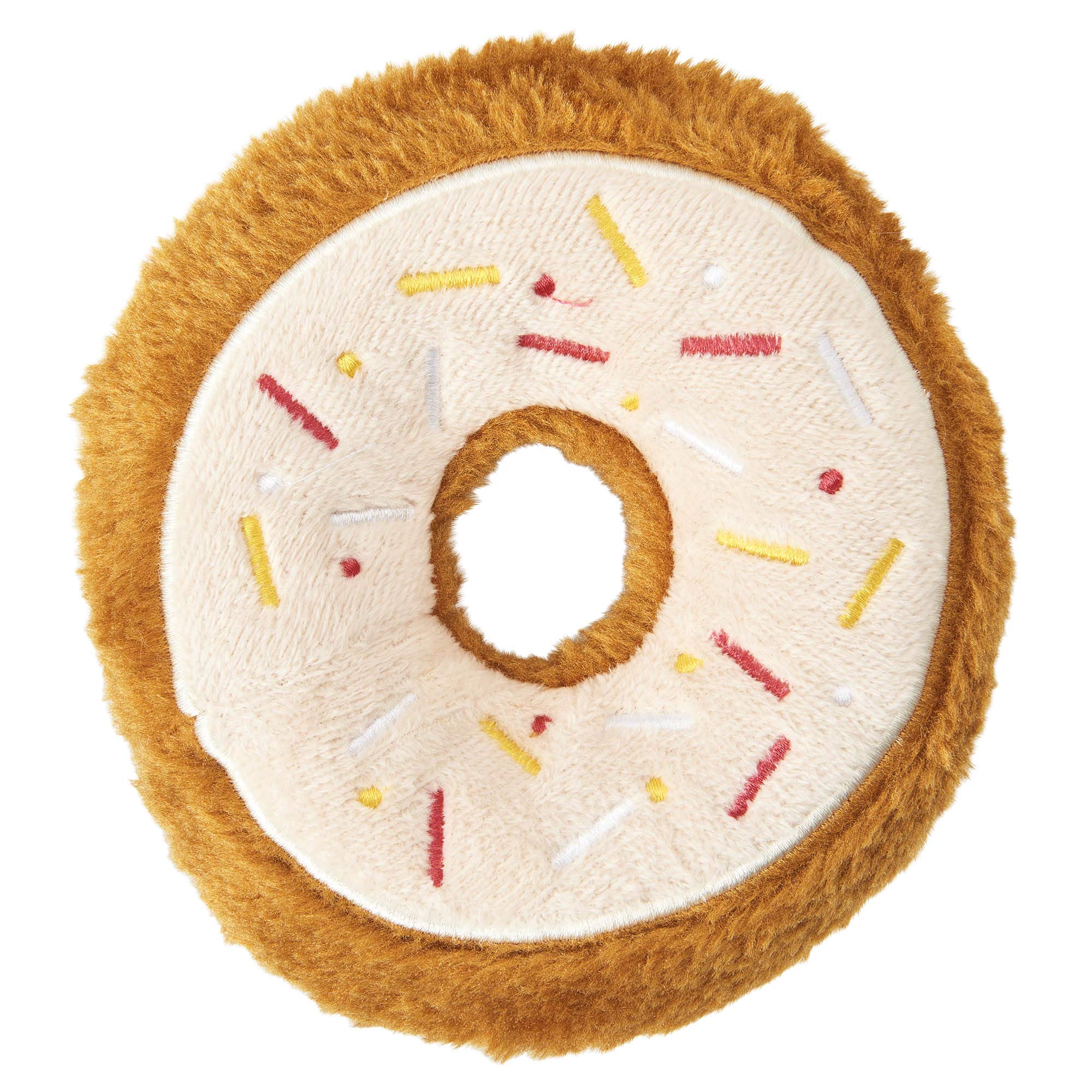 SPOT Fun Food Tasty Donut Plush Chew Toy with Self-Healing Squeaker - 7.5 Inch Durable Dog Toy for Medium Dogs & Puppies, Assorted Styles (1 Piece) - Perfect for Playtime, Training & Teething Relief