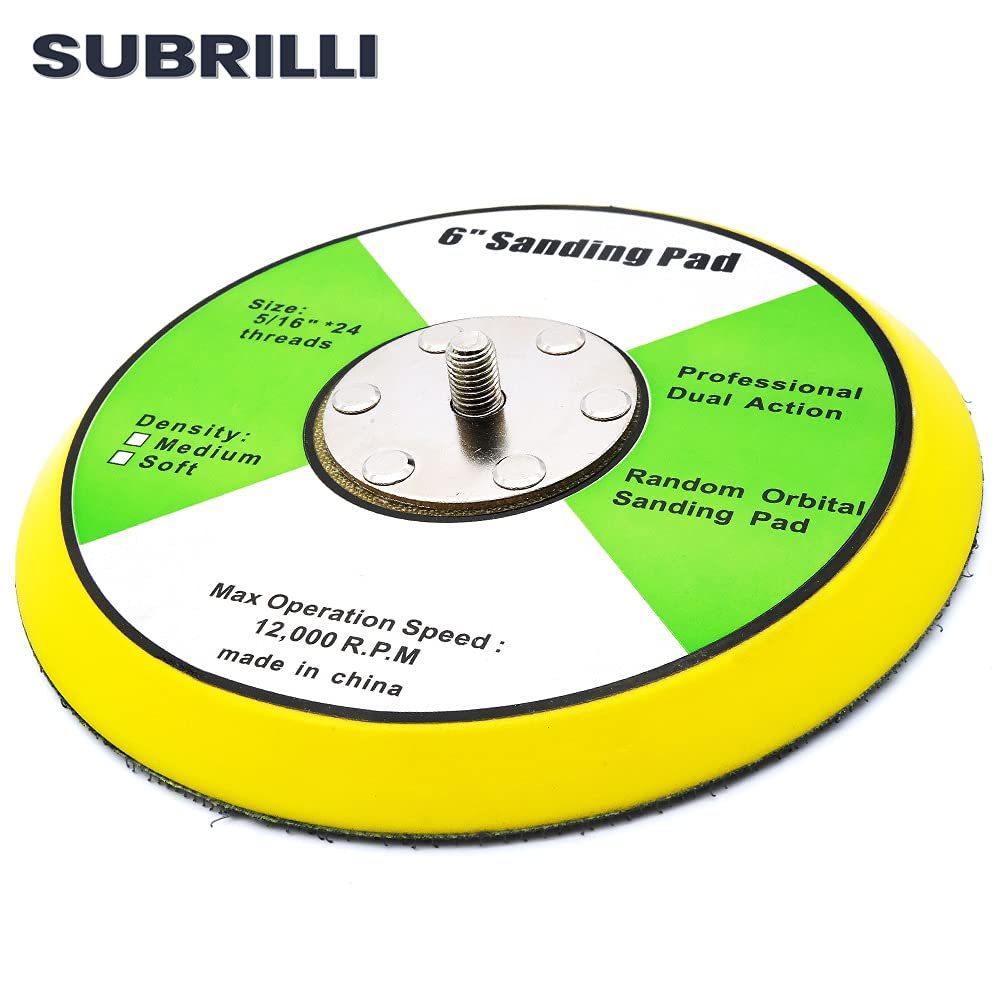 6 Inch Hook and Loop Backing Plates for DA Polisher - 5/16