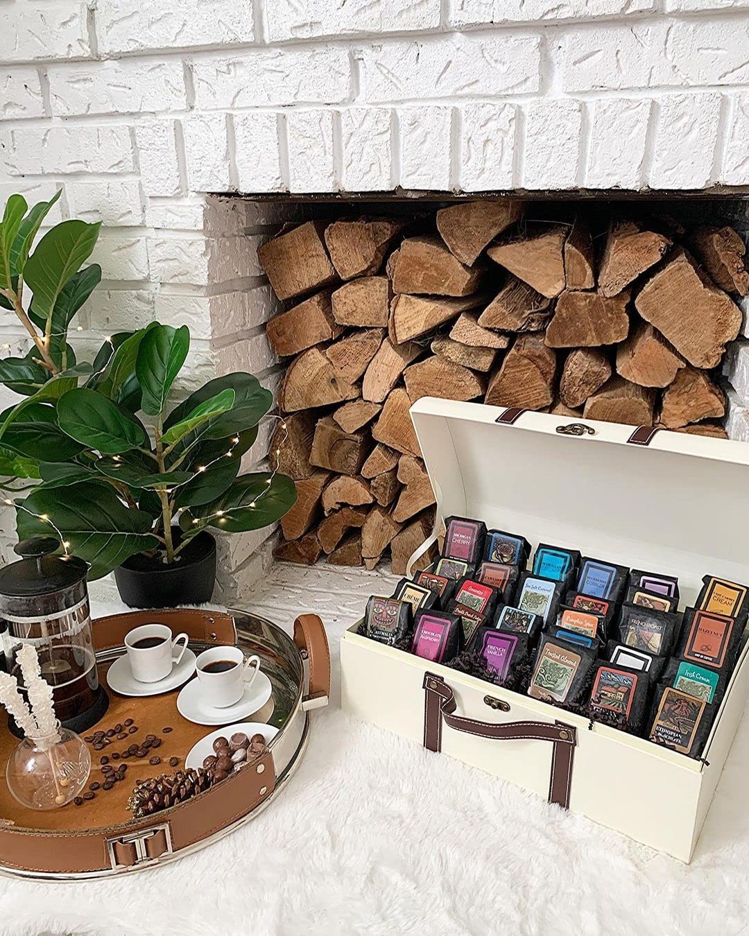 Premium Coffee Beanery Grand Sampler Gift Basket - 28 Variety Pack of 100% Arabica Specialty Coffee - Gourmet Flavored Coffee Beans for Home, Office & Gifting
