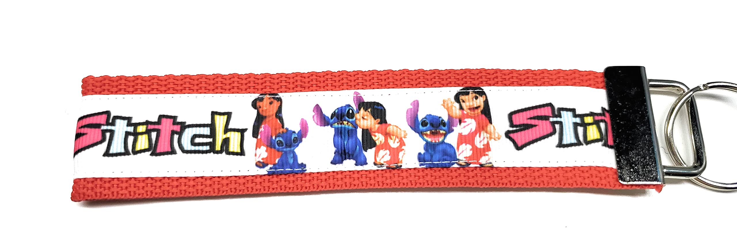 Stitch & Lilo Red Keychain Key Fob - Disney Cartoon Character Keyring for Keys, Bags & Backpacks - Perfect for Disney Fans, Gifts & Collectibles