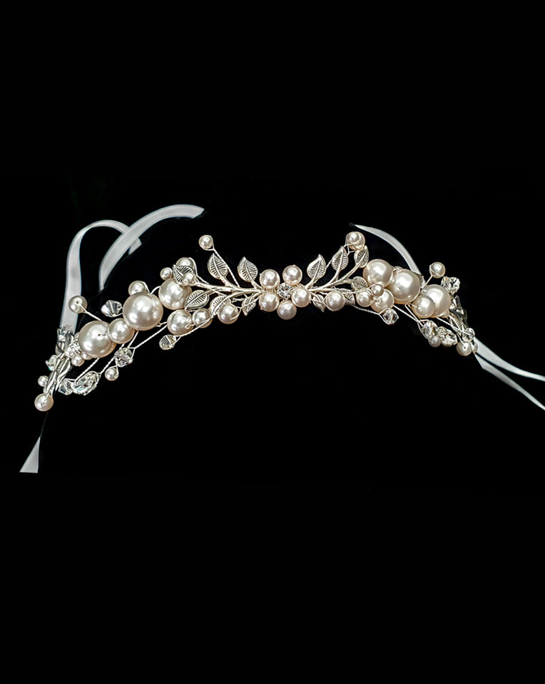 Elegant Pearl Clustered Hair Vine Wedding Headpiece - Laila Deluxe by Kezani | Bridal Hair Accessory for Weddings, Prom & Special Occasions