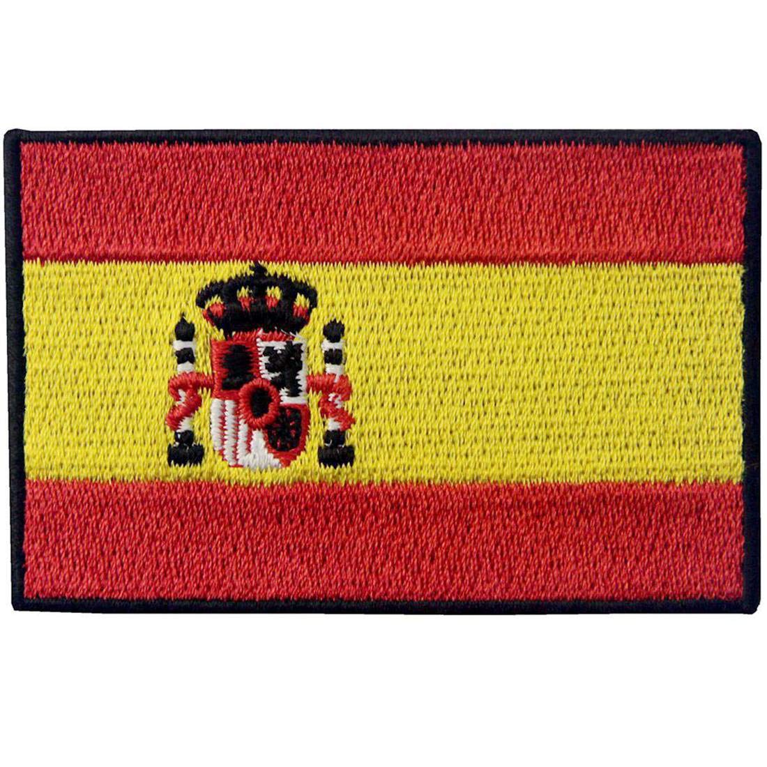 Spanish Flag Embroidered Patch - Iron On & Sew On National Emblem Badge for Jackets, Bags, Hats - Perfect for DIY Crafts, Costumes, and Patriotic Events