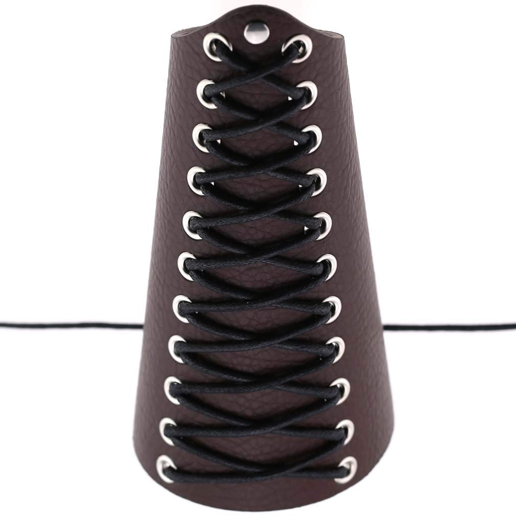 Unisex Faux Leather Gauntlet Wristband - Punk Gothic Rock Bracelet with Lace Up Design - Wide Arm Armor Cuff for Men & Women - Perfect for Concerts, Cosplay and Alternative Fashion