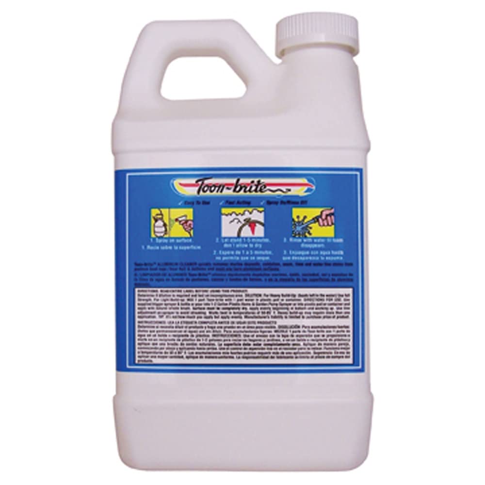 Toon-brite B1000 Aluminum Cleaner - 1/2 Gallon with Sprayer for Boats, RVs, and Outdoor Metal Surfaces