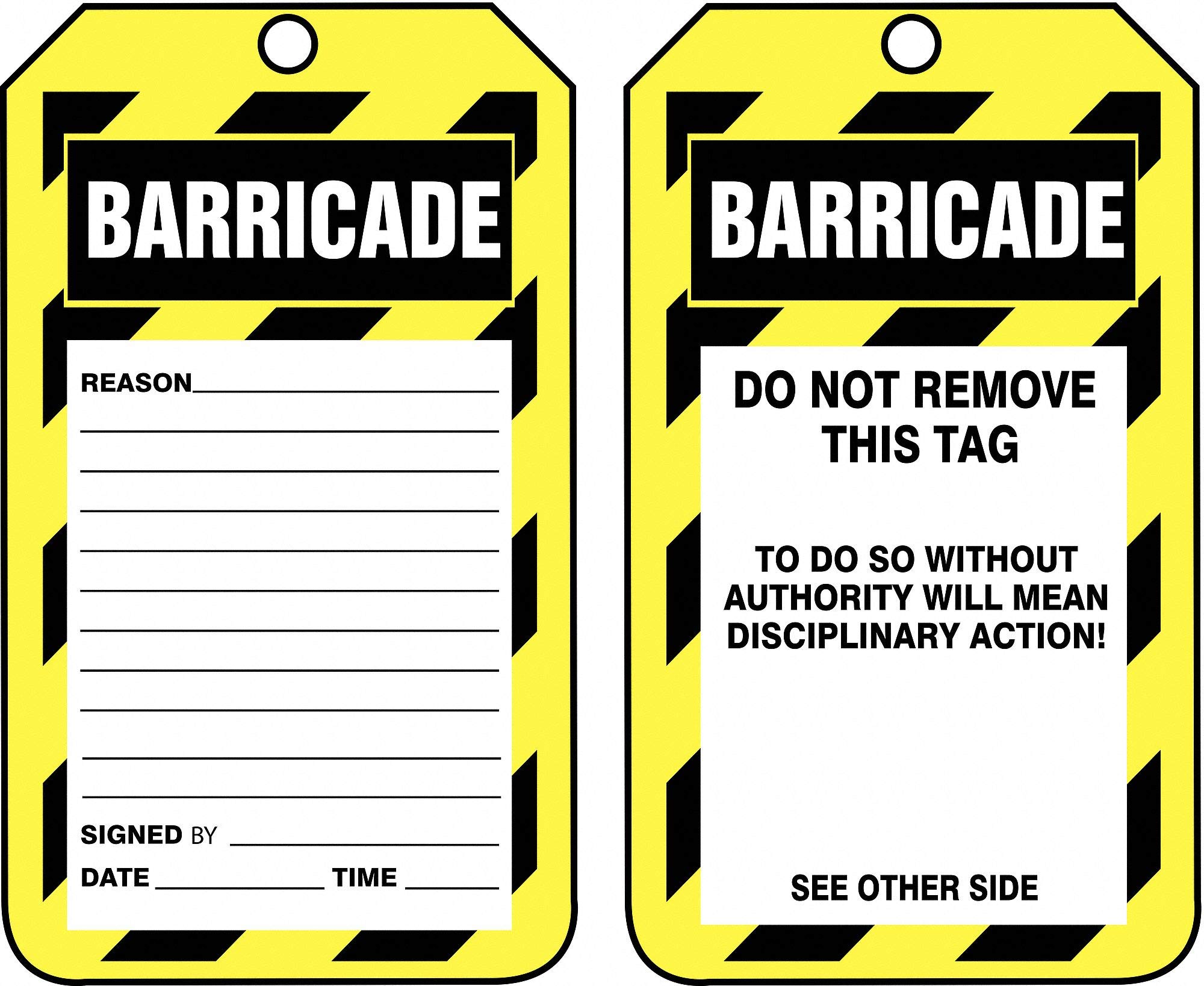 Accuform 10 mil PF Cardstock Barricade Tags - 5-3/4