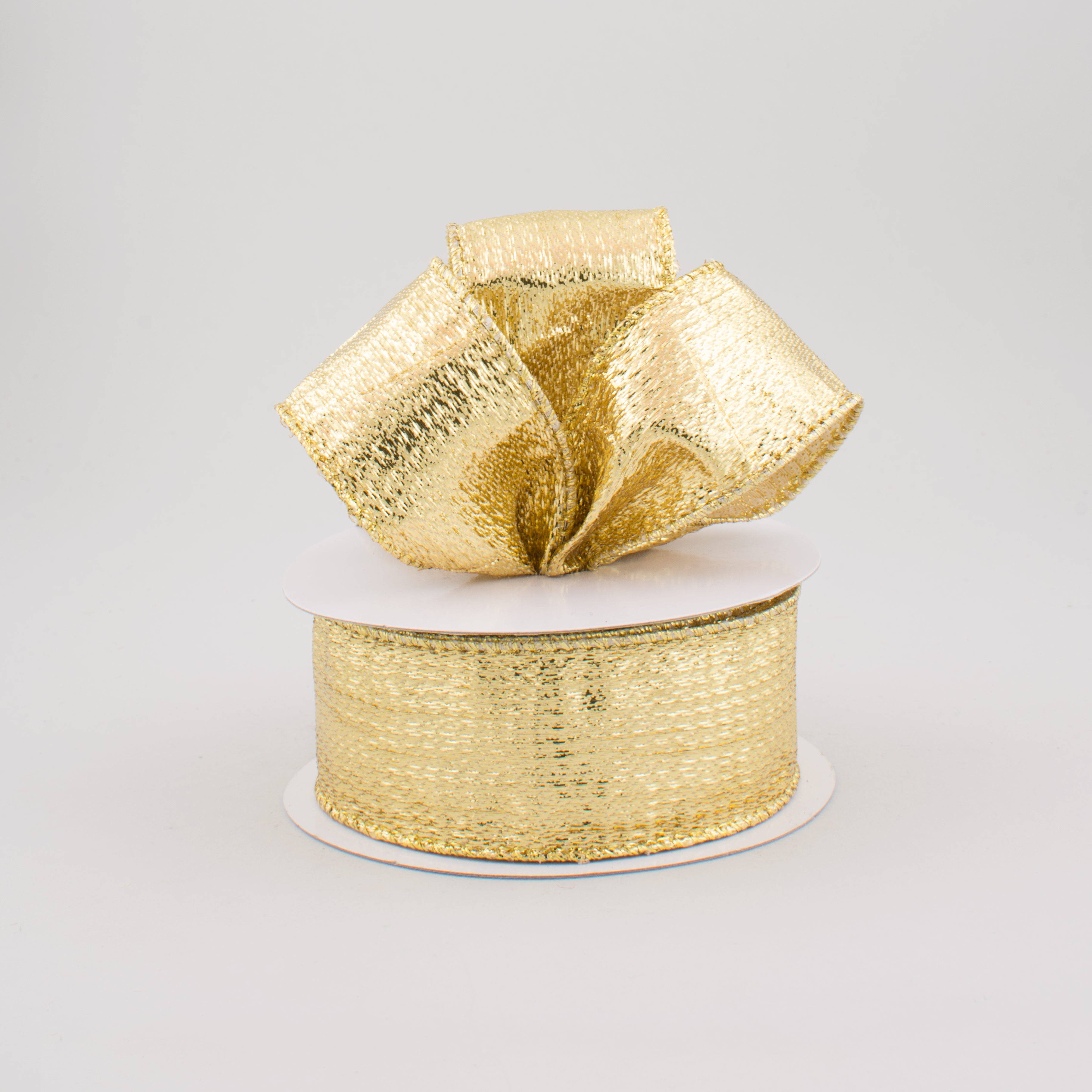 1.5 Inch Metallic Lamé Ribbon - Gold (10 Yards) for Gift Wrapping, Party Decorations, and DIY Crafts