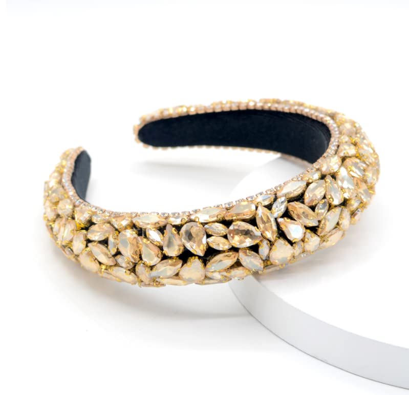 Sparkling Rhinestone Headband for Women - Elegant Baroque Crystal Hair Accessory for Parties, Weddings & Special Events (Gold) | Perfect for Bridal, Prom, Evening & Formal Occasions