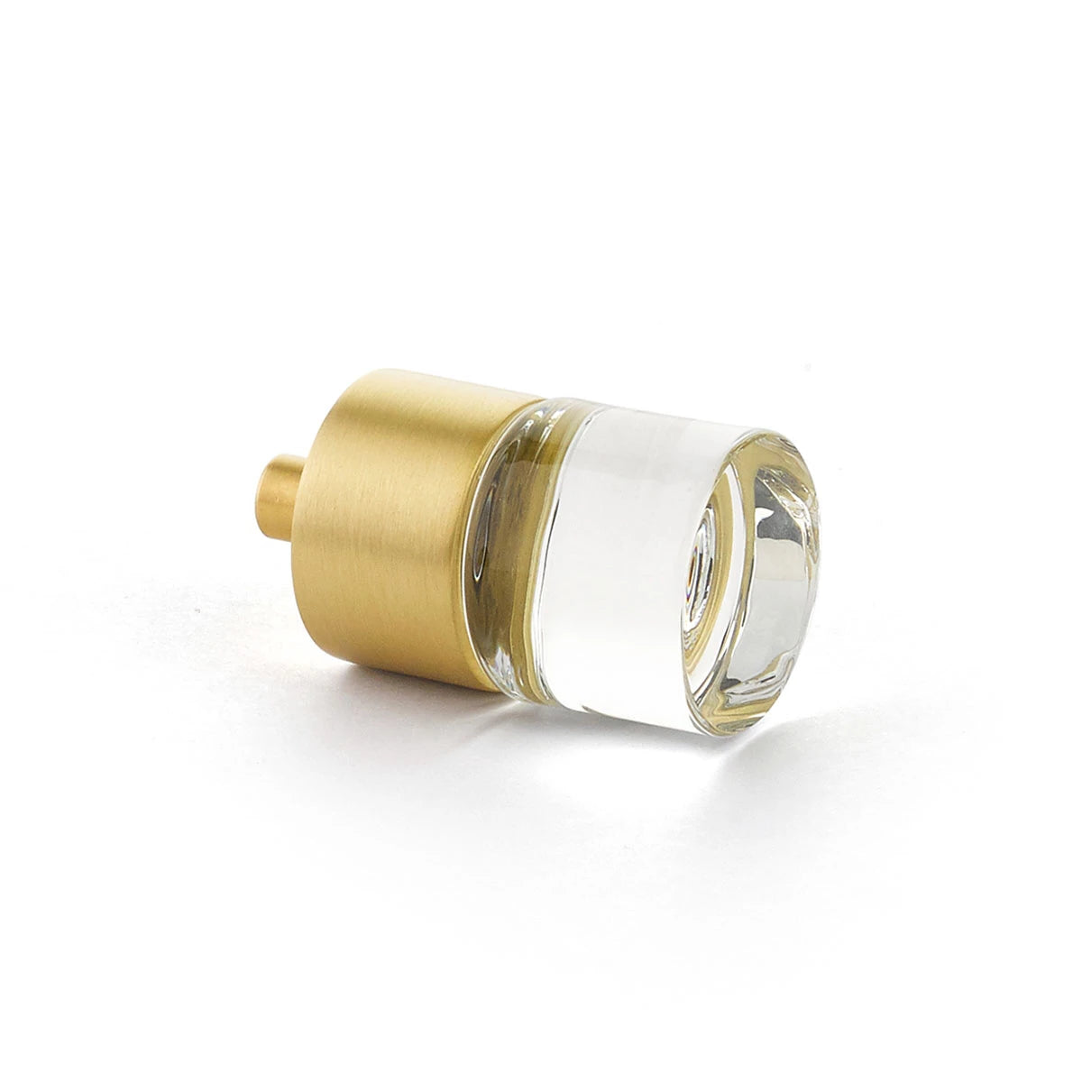 Satin Brass Cylinder Glass Knob - 7/8