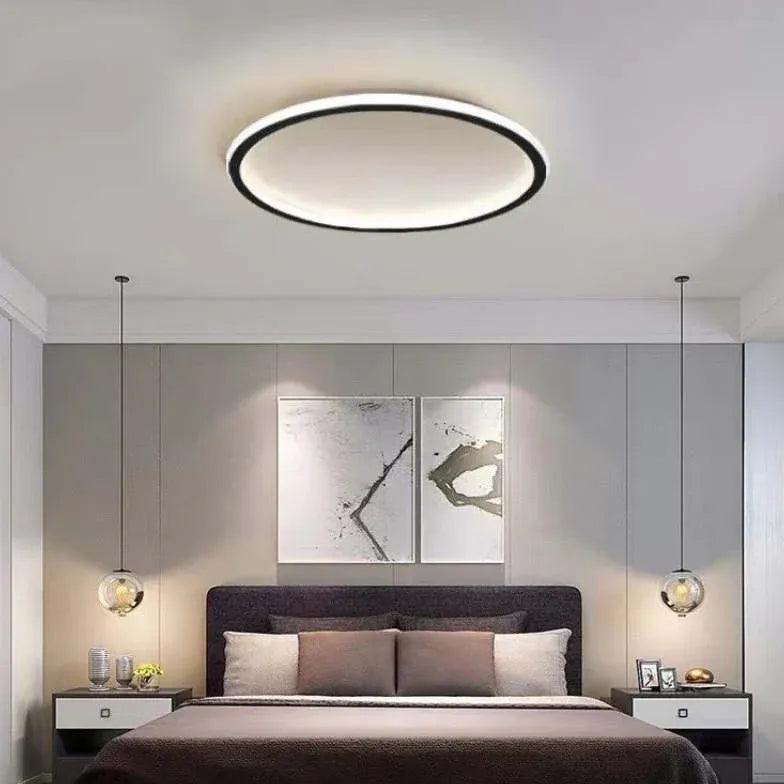 Modern LED Flush Mount Ceiling Light Fixture - Dimmable Ring Design for Living Room, Bedroom, Kitchen - Energy Efficient Home Lighting Solution