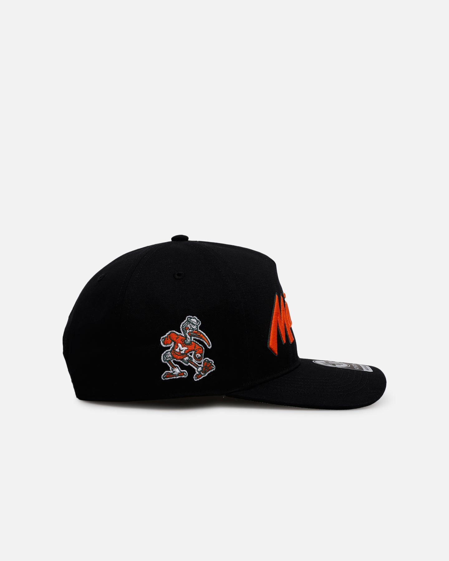 47 Brand Miami Hurricanes 'Black Dome Script' Snapback Hat - Adjustable 47 Hitch Back Closure - Official NCAA College Team Cap for Men & Women - Perfect for Game Day, Sports Events and Streetwear Fashion