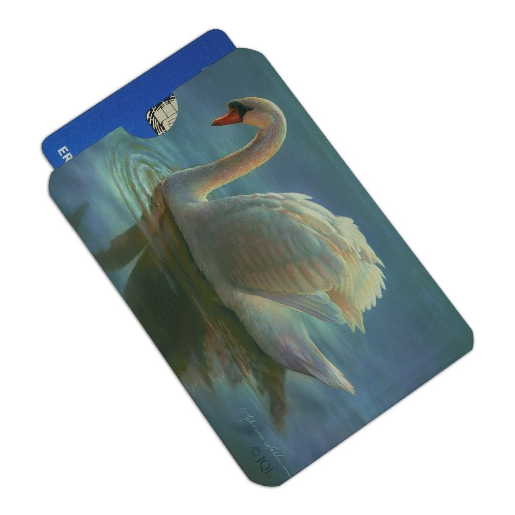 Premium RFID Blocking Credit Card Holder - Set of 4 Swan Painting Design Wallet Protectors for Contactless Security | Perfect for Travel, Shopping & Daily Use