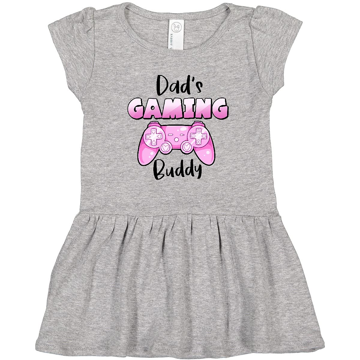 Inktastic Dad's Gaming Buddy - Pink Controller Toddler Dress for Girls | Cute Gamer Outfit | Father's Day Gift | Casual Playtime & Family Game Night