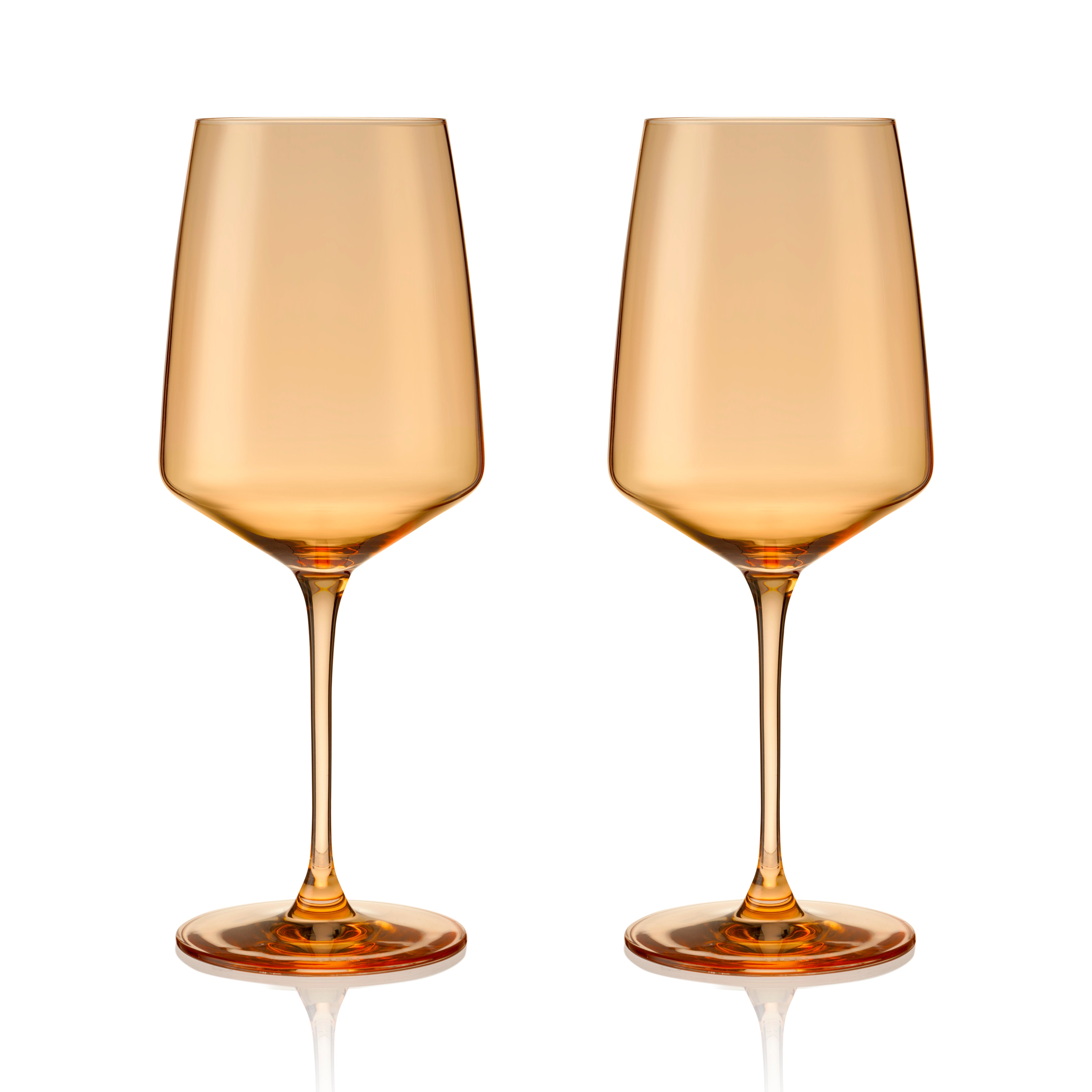 Premium Topaz Crystal Wine Glasses Set of 2 - Elegant Stemware for Red & White Wine, Champagne - Perfect for Dinner Parties, Weddings & Special Occasions