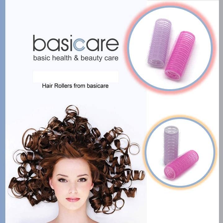 Basicare Self-Holding Hair Rollers Set - 8 Pack Small Hair Curlers for DIY & Salon Styling | Professional Self-Grip Rollers for Voluminous Curls & Waves - Perfect for Home Use, Parties & Special Occasions