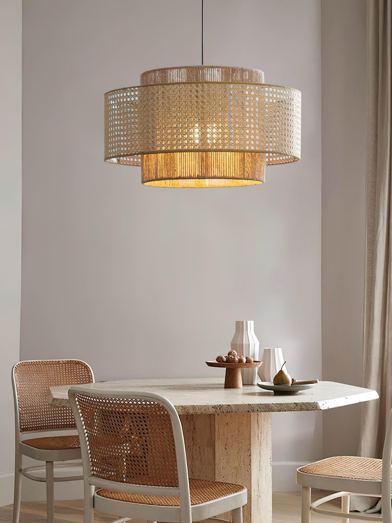 Modern Concentric Pendant Light Fixture - Sleek Minimalist Design for Kitchen Island, Dining Room & Bedroom Lighting - Dimmable LED Hanging Lamp for Home Decor