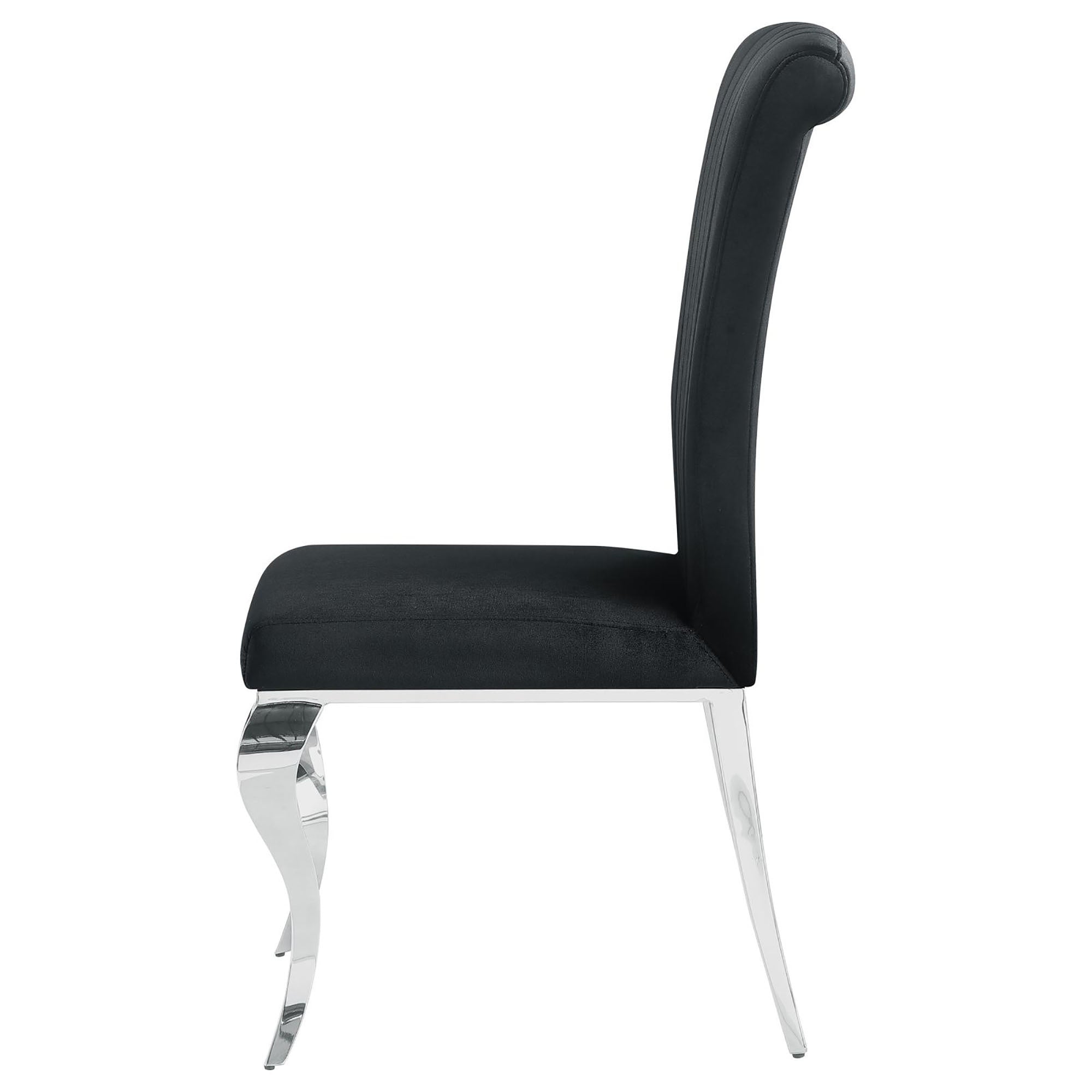 Modern Black Upholstered Dining Side Chairs Set of 4 - Comfortable Fabric Kitchen Chairs with Wooden Legs - Perfect for Dining Room, Kitchen, Office or Small Space Decor