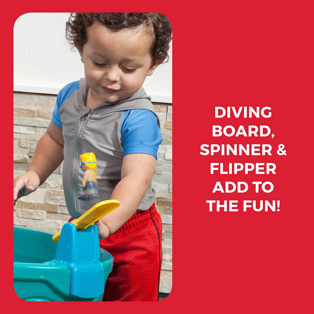 Step2 Spill & Splash Seaway Water Table - Kids Outdoor Water & Sand Sensory Play Set with Umbrella - 11-Piece Summer Activity Toy for Toddlers 1.5+ Years - Perfect for Backyard Fun, Sensory Development & Outdoor Playtime