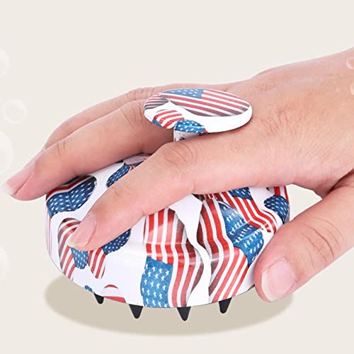 Soft Scalp Massage Brush with US Flag Design - Exfoliating Shampoo Brush for Hair Care & Head Relaxation - Perfect for Daily Shower, Spa Treatment, and Scalp Stimulation
