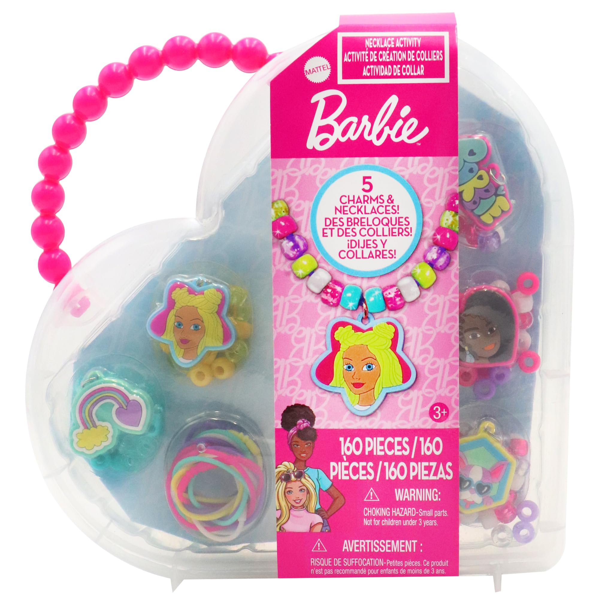 Barbie Necklace Activity Set for Kids - DIY Jewelry Making Kit with Beads & Charms - Creative Fun Gift for Girls Ages 6-12 | Birthday Party, Arts & Crafts, Pretend Play Dress Up