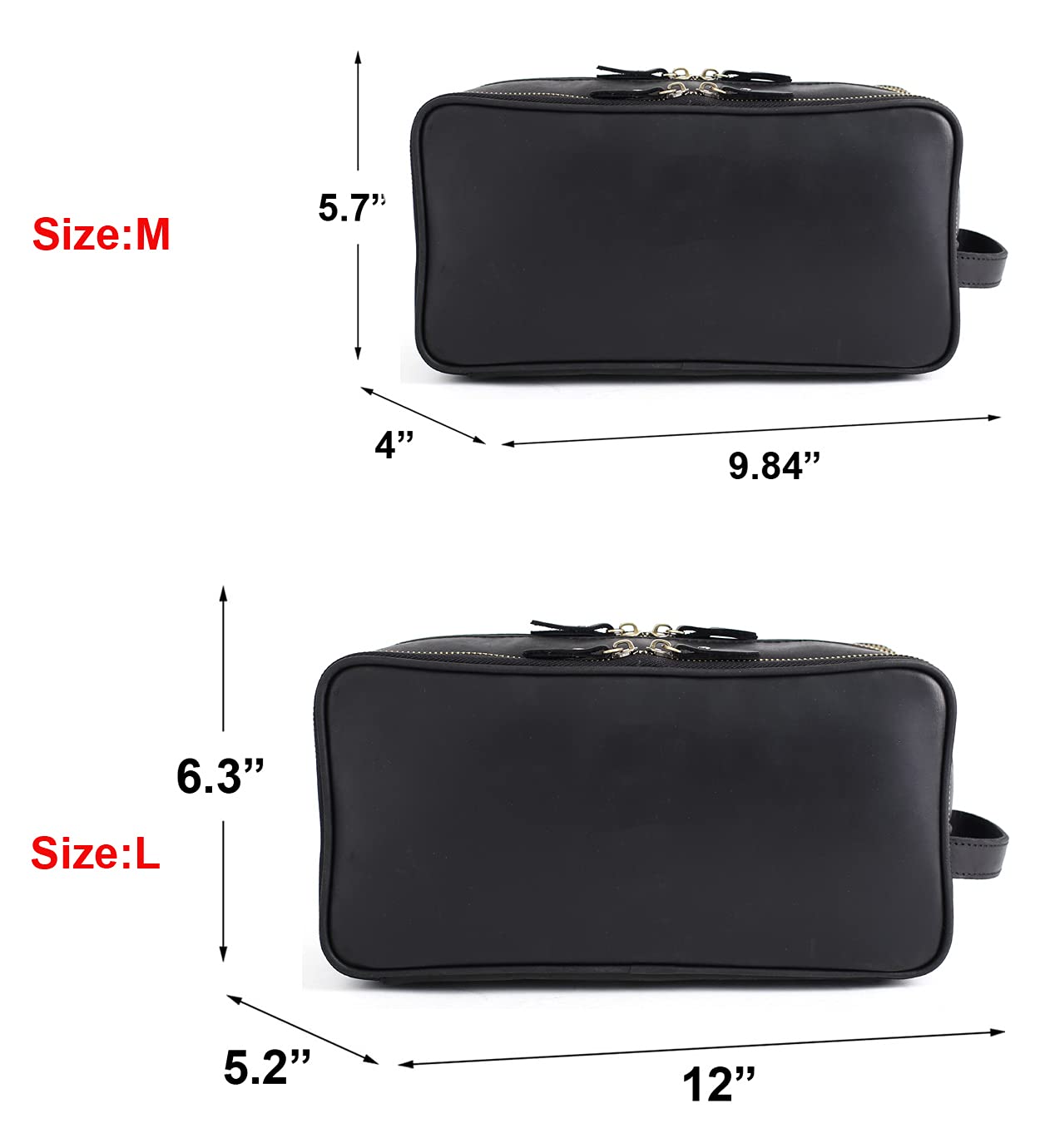 Premium Personalized Leather Toiletry Bag for Men - Large Travel Shaving Dopp Kit, Waterproof Cosmetic & Bathroom Organizer - Ideal for Business Trips, Gym, Camping & Vacation Essentials