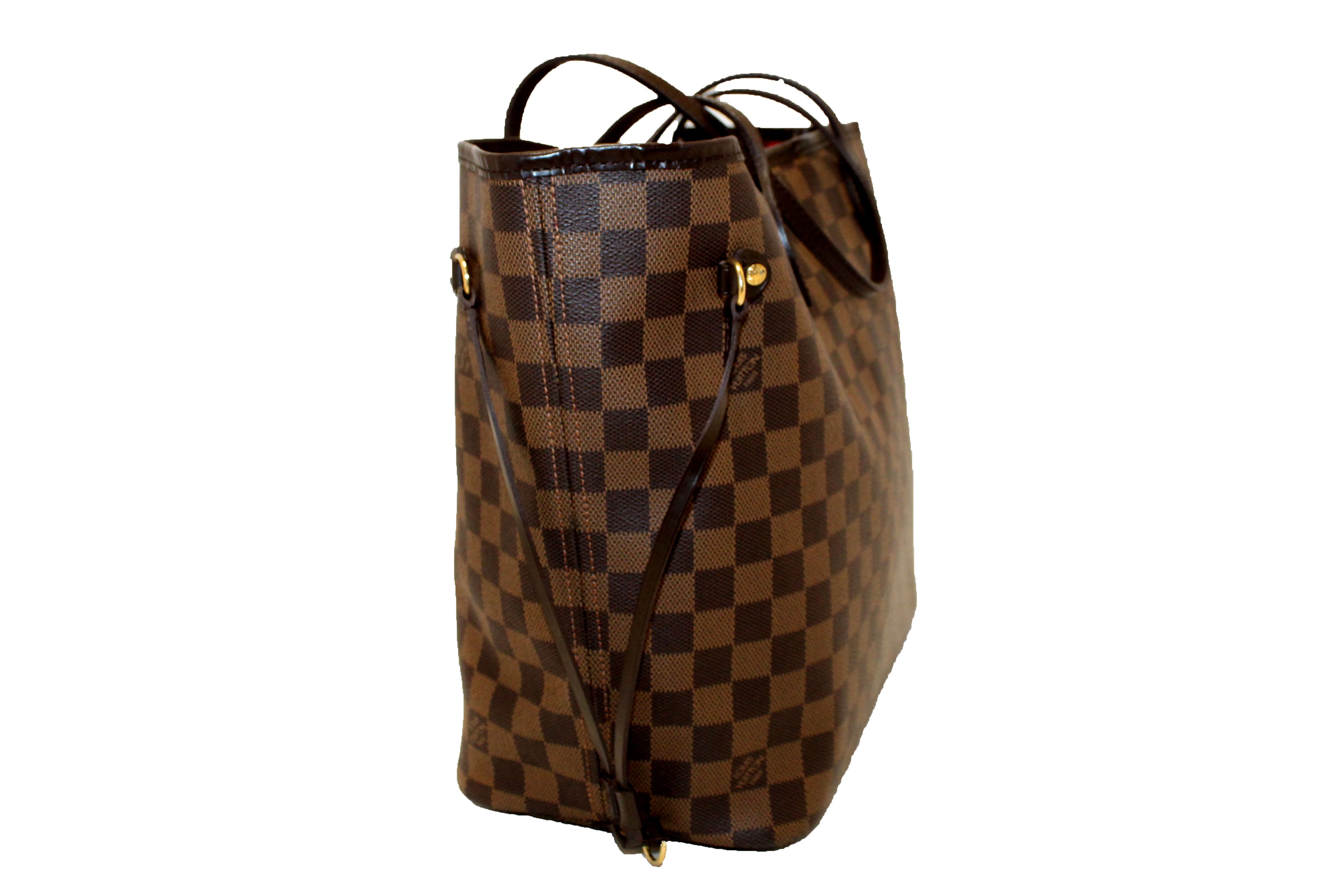 Authentic Louis Vuitton Damier Ebene Neverfull MM Tote Bag - Luxury Designer Shoulder Handbag for Women, Perfect for Work, Travel & Everyday Use