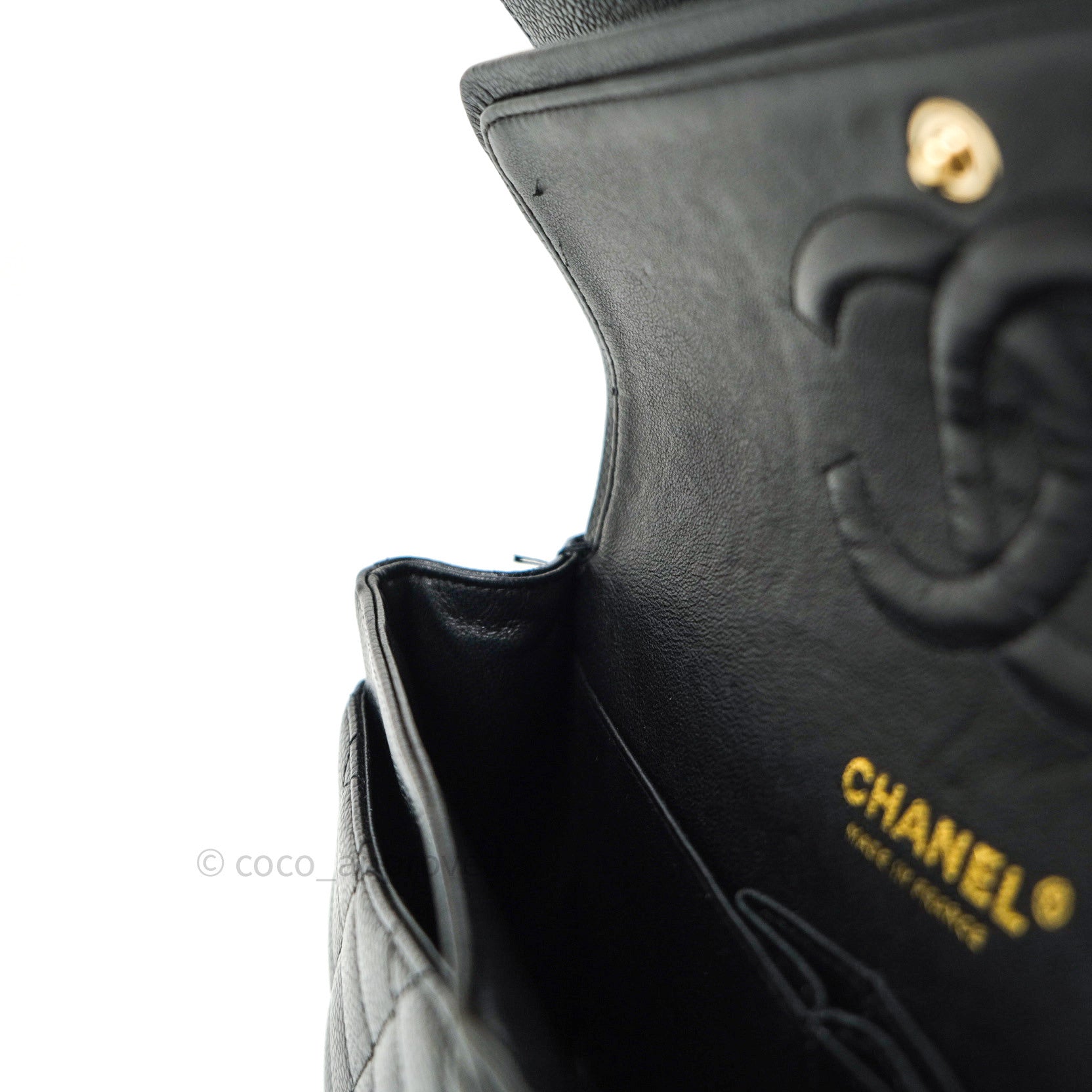 Chanel Classic M/L Medium Double Flap Bag in Black Caviar Leather with 24K Gold Hardware - Luxury Handbag for Women, Perfect for Work, Evening Events & Special Occasions