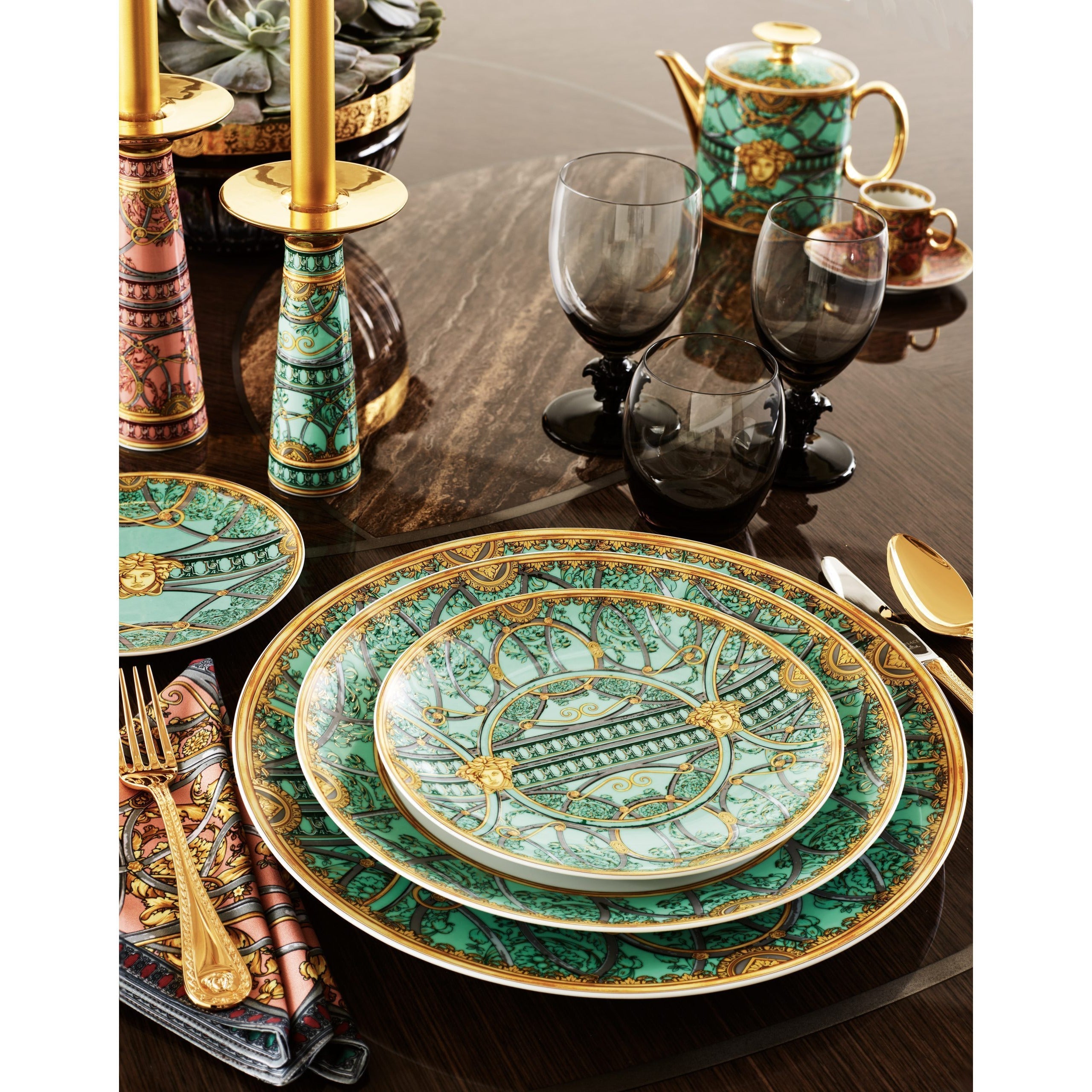 La Scala del Palazzo Verde Service Plate - Elegant Ceramic Dinnerware for Fine Dining & Special Occasions | Perfect for Weddings, Parties & Formal Events