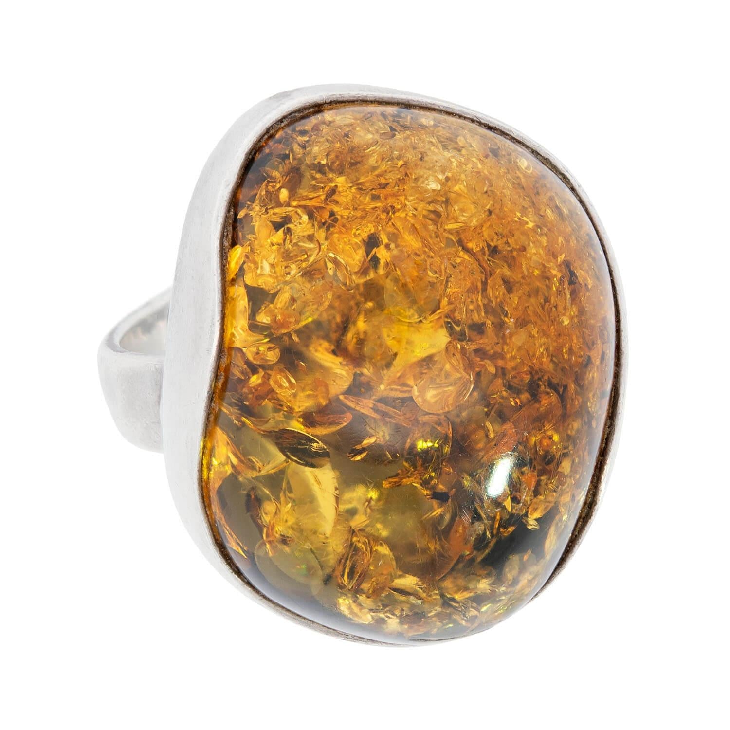 Vintage Polish Sterling Silver Baltic Amber Ring - Handmade Jewelry for Women, Gift for Her, Wedding, Anniversary & Special Occasions