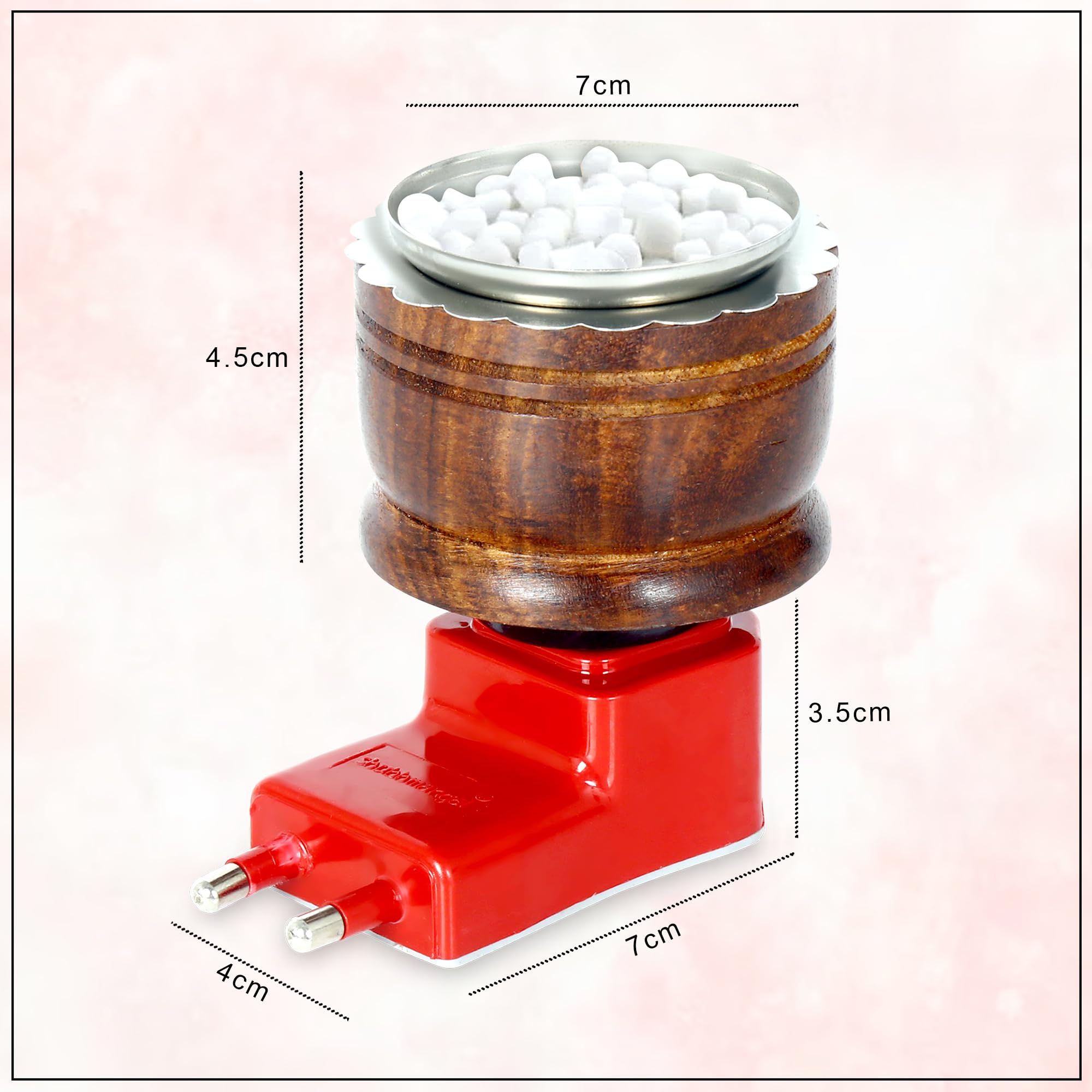GLUN® Camphor & Aroma Essential Oil Burner - Premium Aromatherapy Diffuser with Red LED Light for Home, Yoga, Meditation & Relaxation - Pack of 1