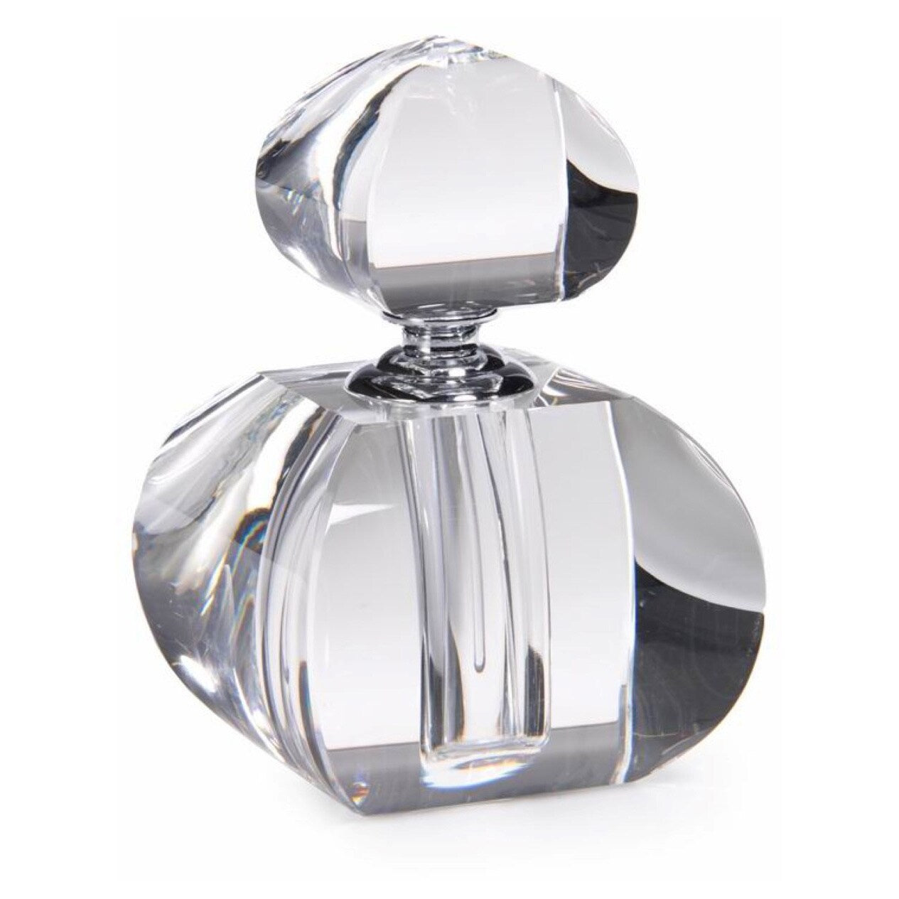 Amari 6.5 Inch Tall Glass Perfume Bottle - Elegant Curved Square Design for Fragrance Storage & Display | Perfect for Home Decor, Bathroom Vanity, and Gift Packaging