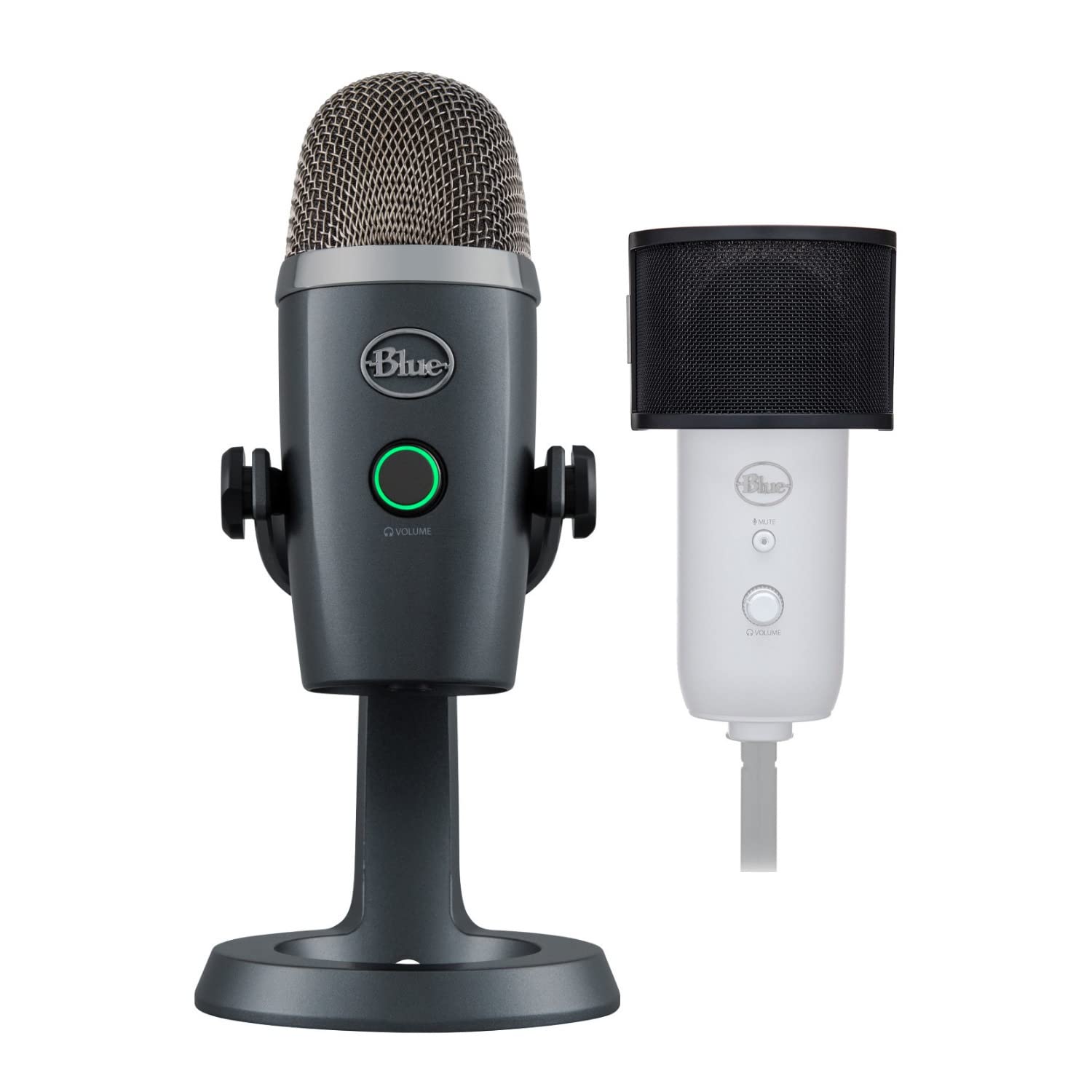 Blue Microphones Yeti Nano Premium USB Microphone (Shadow Gray) - Podcaster's Bundle with Pop Filter & Shock Mount - Perfect for Streaming, Podcasting, Gaming & Home Studio Recording