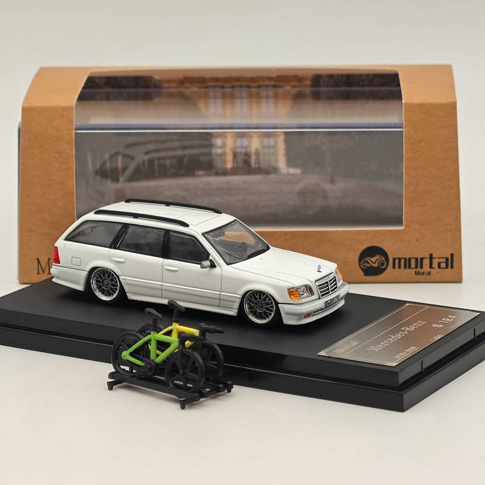 1:64 Scale Mercedes Benz S124 Diecast Model Car - White & Black Collectible Toy for Adults & Kids | Perfect for Display, Gifts, and Diecast Collections