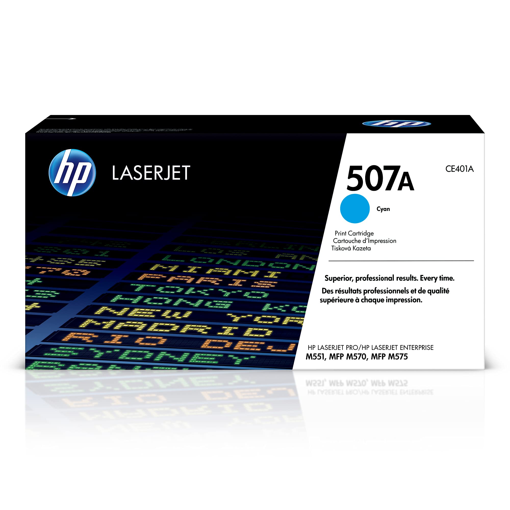 HP 507A Cyan Toner Cartridge - Compatible with HP LaserJet Enterprise 500 M551/M575 & Pro 500 M570 Series (CE401A) - Ideal for Office Printing, Document Reproduction & High-Quality Color Output