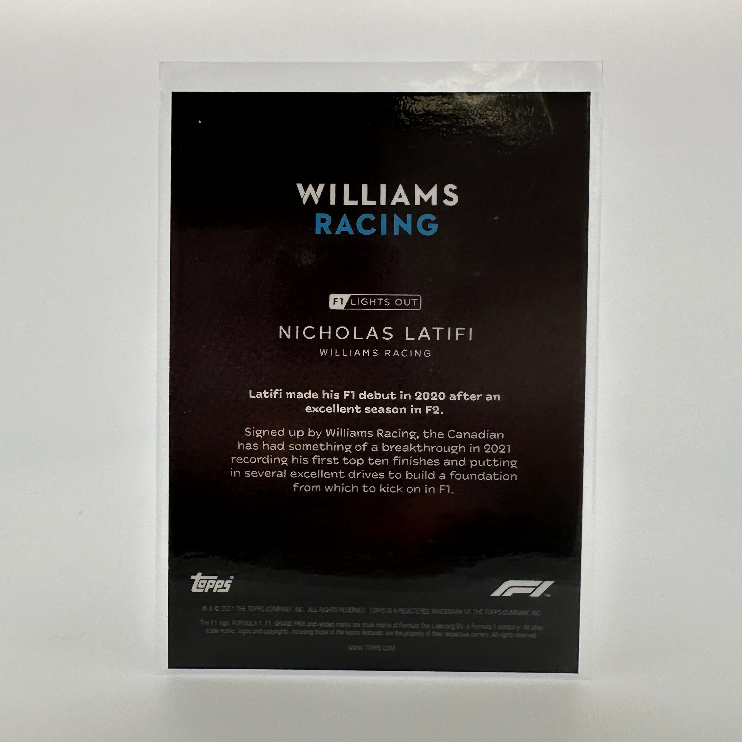 Nicholas Latifi F1 Racing Drivers Red Parallel Card - Perfect for Collectors, Fans, and Sports Memorabilia Enthusiasts