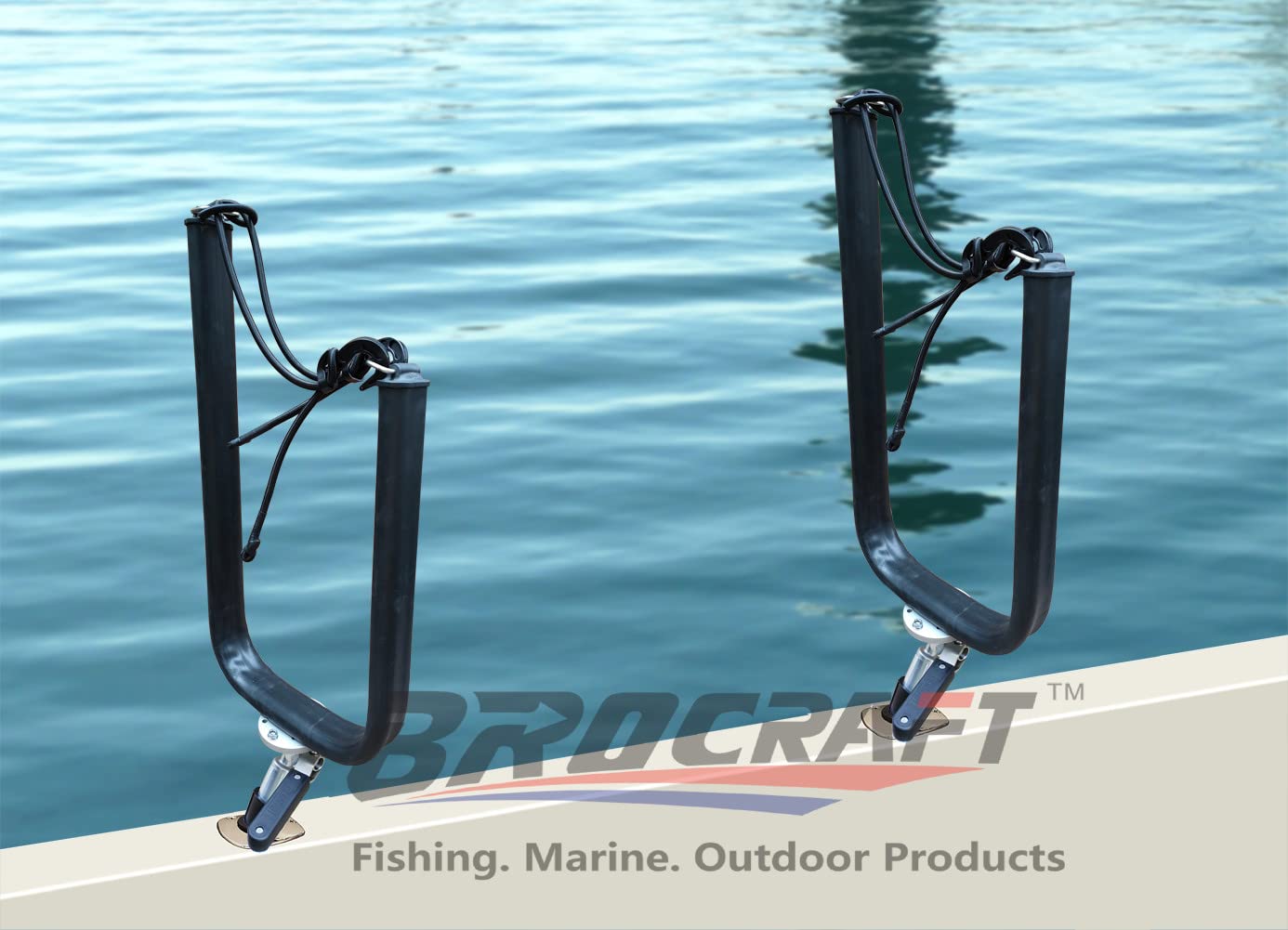 Brocraft Premium SUP Paddle Board Rack for Boats - Heavy Duty Kayak & SUP Storage System with Rod Holder (Set of 2) - Perfect for Fishing Boats, Yachts & Water Sports Enthusiasts