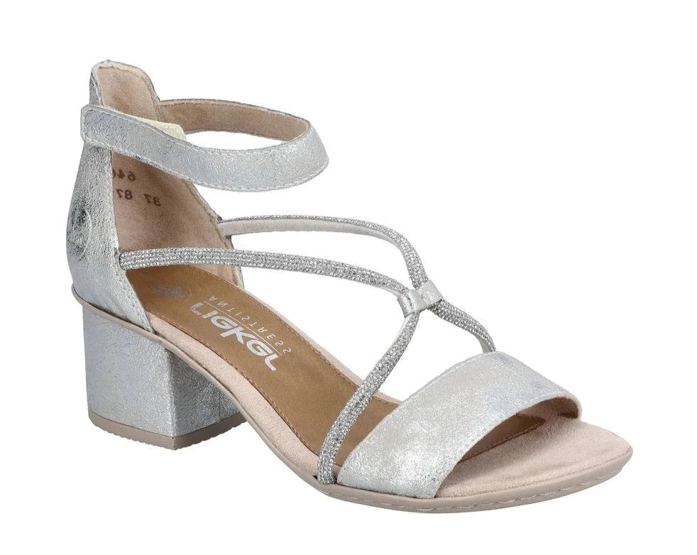 Rieker 64654 Women's Silver Comfort Shoes - Perfect for Work, Walking & Casual Outfits