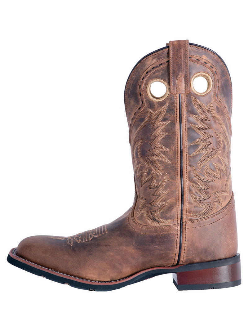 Laredo 7812 Men's KANE Leather Boots - Distressed Tan Brown Work Boots for Outdoor, Hiking & Casual Wear